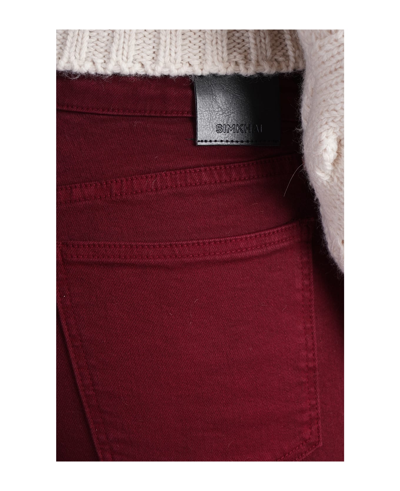 Simkhai River Jeans In Bordeaux Cotton - bordeaux