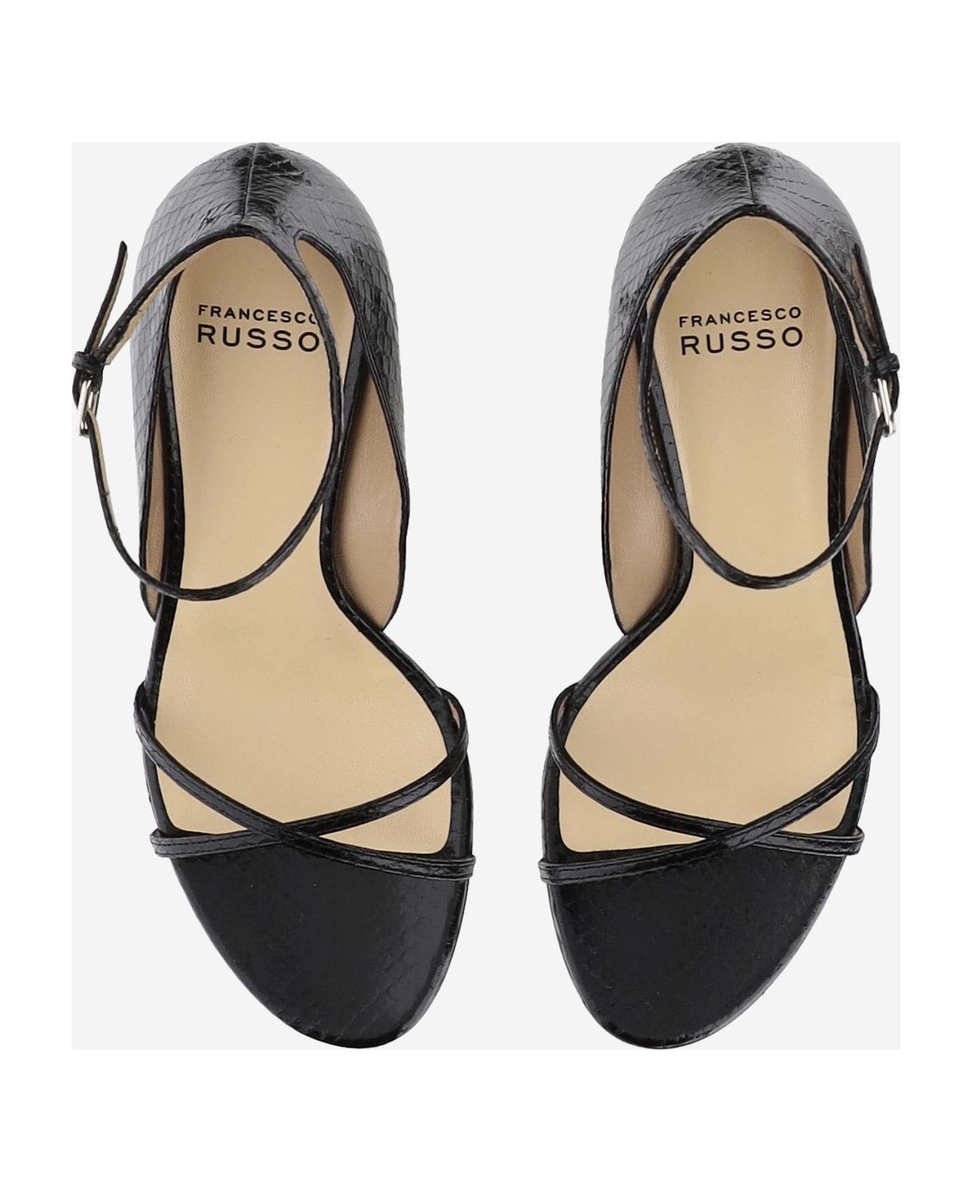 Francesco Russo Leather Sandals - Black