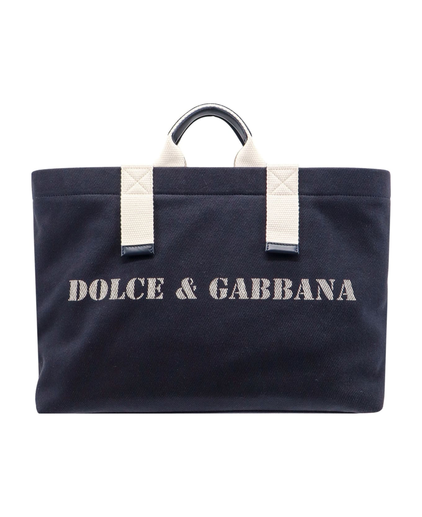 Dolce & Gabbana Shopping Bag With Logo - Blue トートバッグ