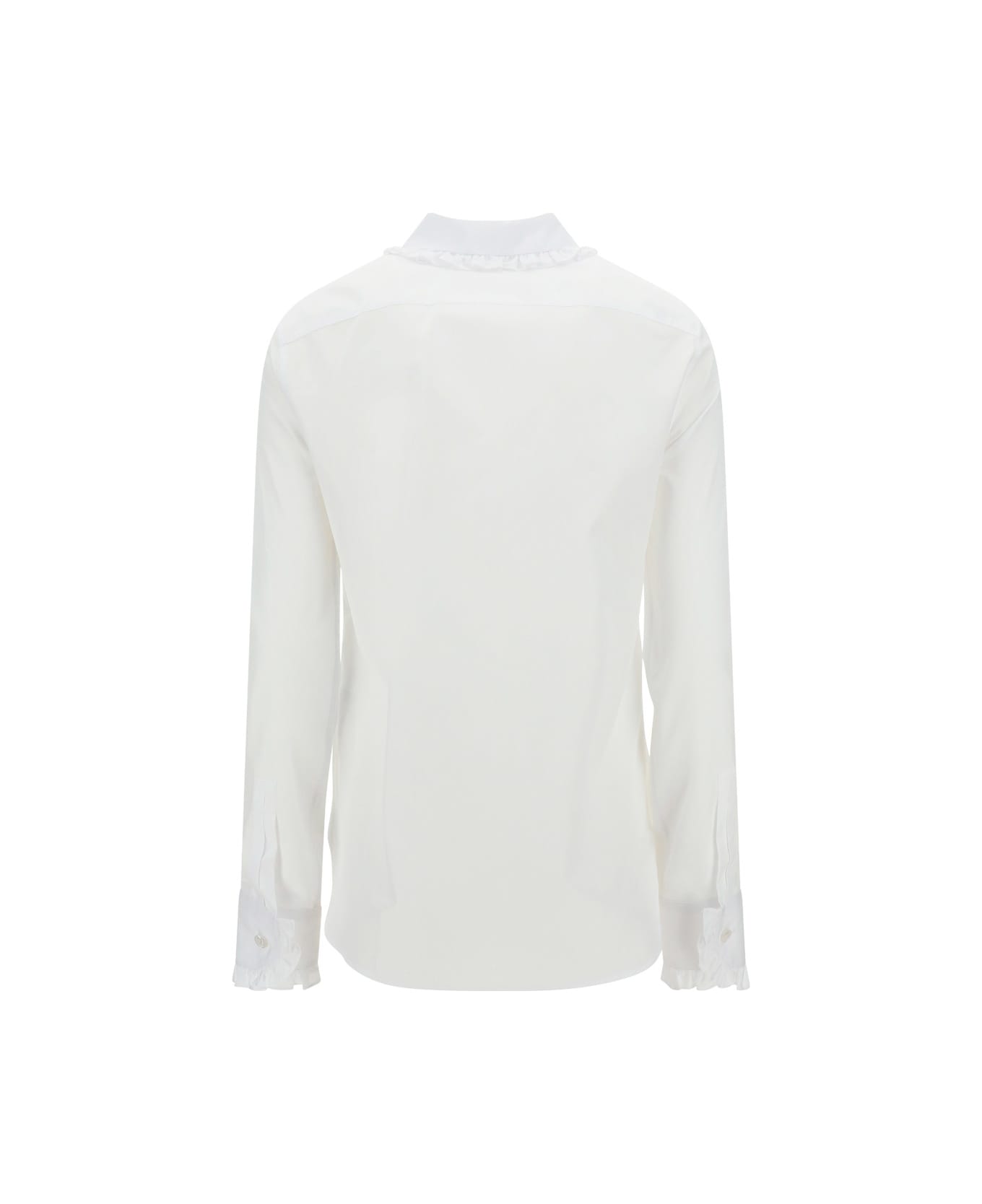 Saint Laurent Ruffled Button-up Shirt - Blanc ブラウス