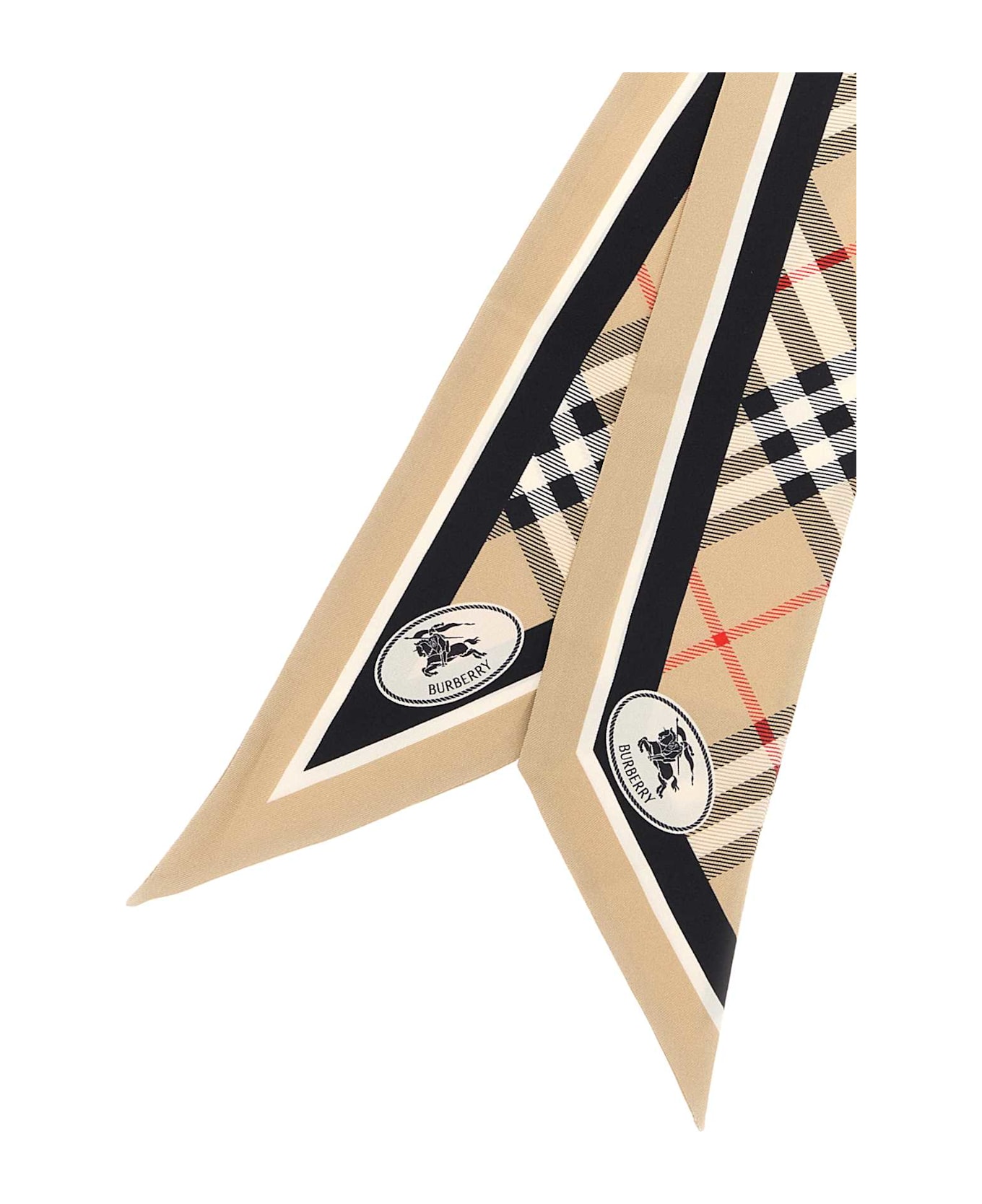 Burberry Embroidered Silk Foulard - SAND