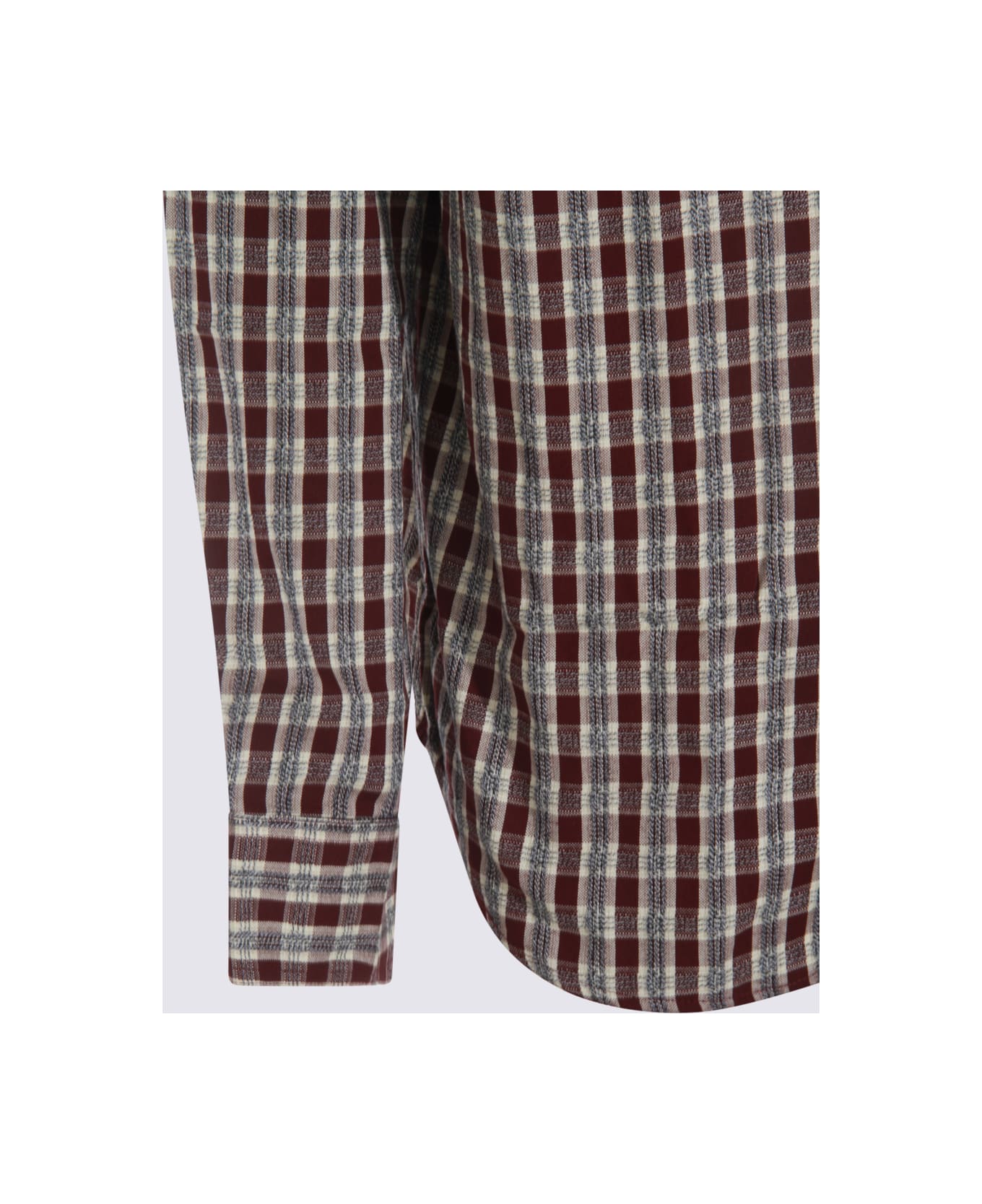 NN07 Red Cotton Shirt - WINE CHECK