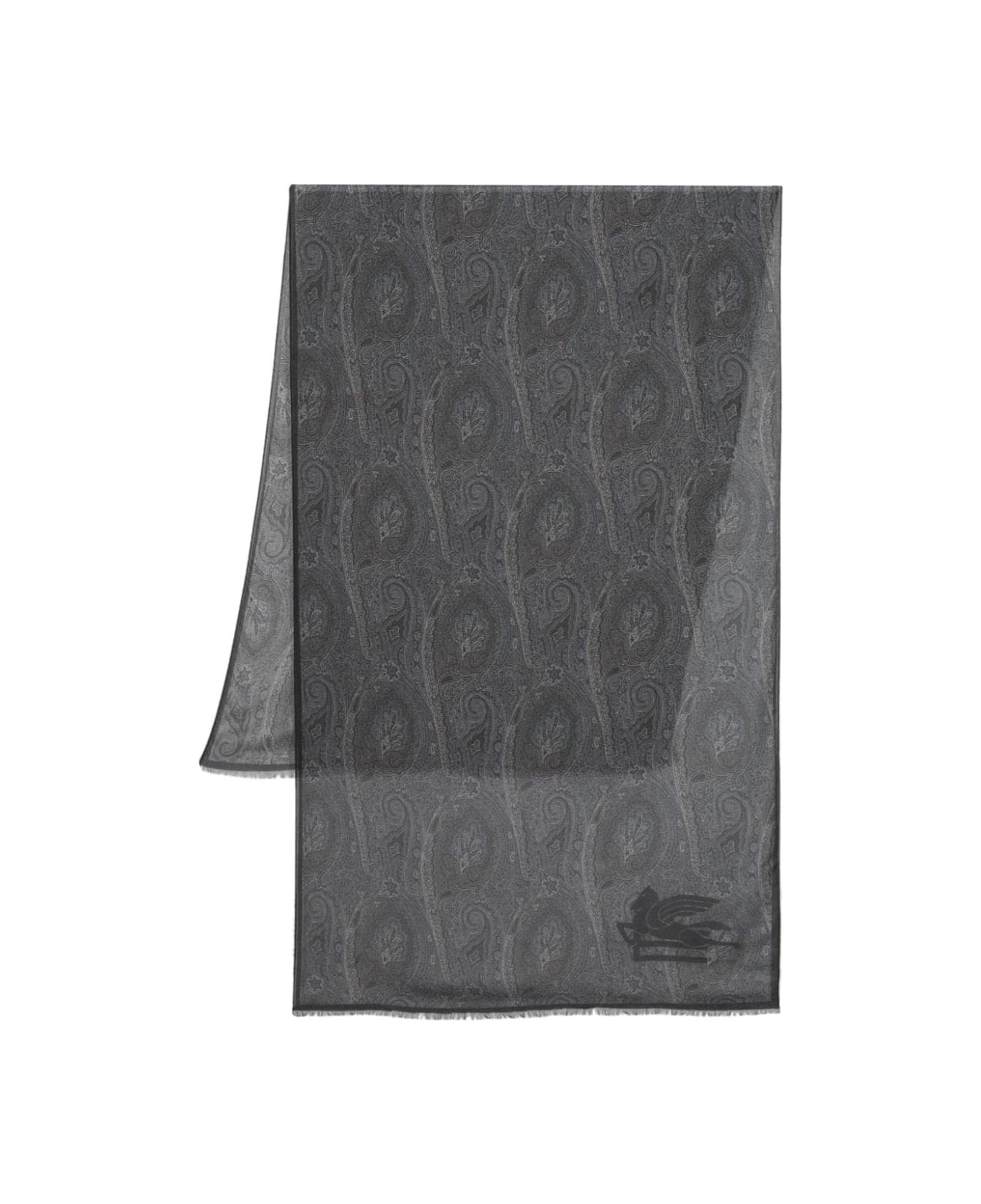 Etro Black Paisley Print Scarf - Black スカーフ