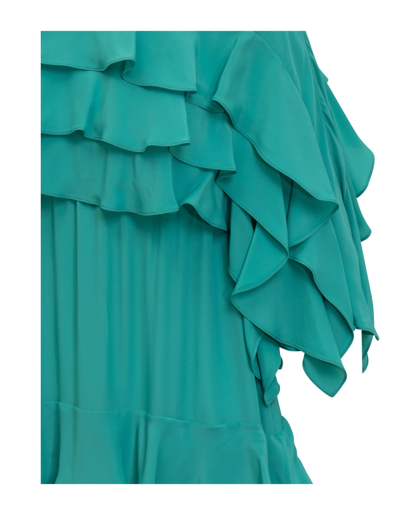Rochas Mini Dress - MEDIUM GREEN