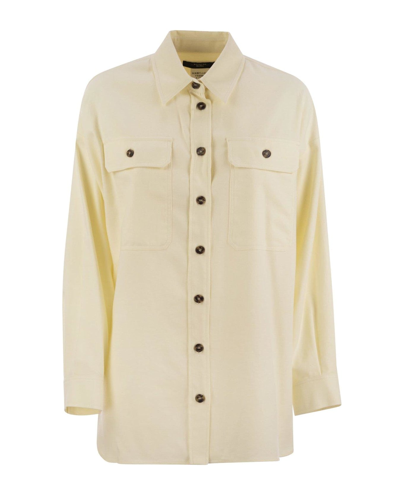 Weekend Max Mara Oversized Buttoned Long-sleeved Shirt - Ecru