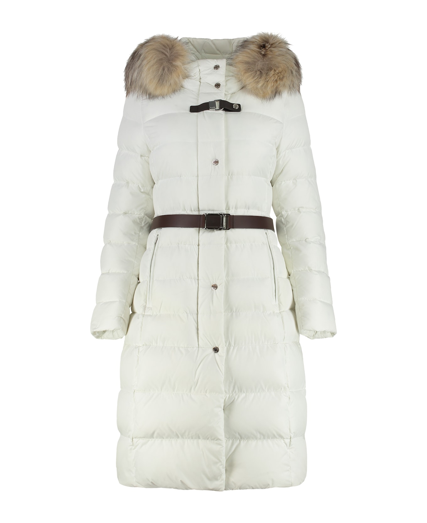 Moorer Niki Long Hooded Down Jacket - White