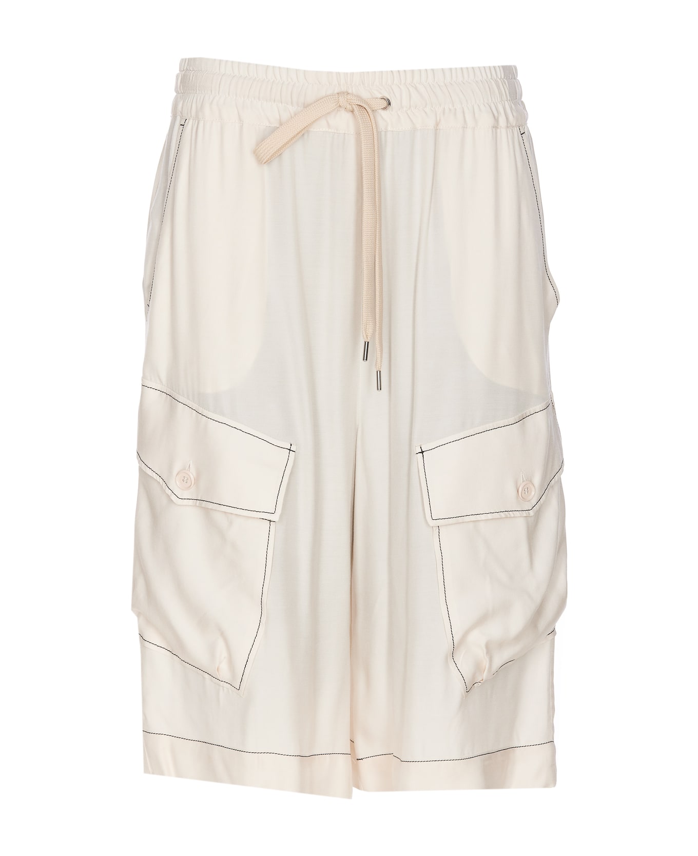 Pinko Cargo Twill Bermuda Shorts - White