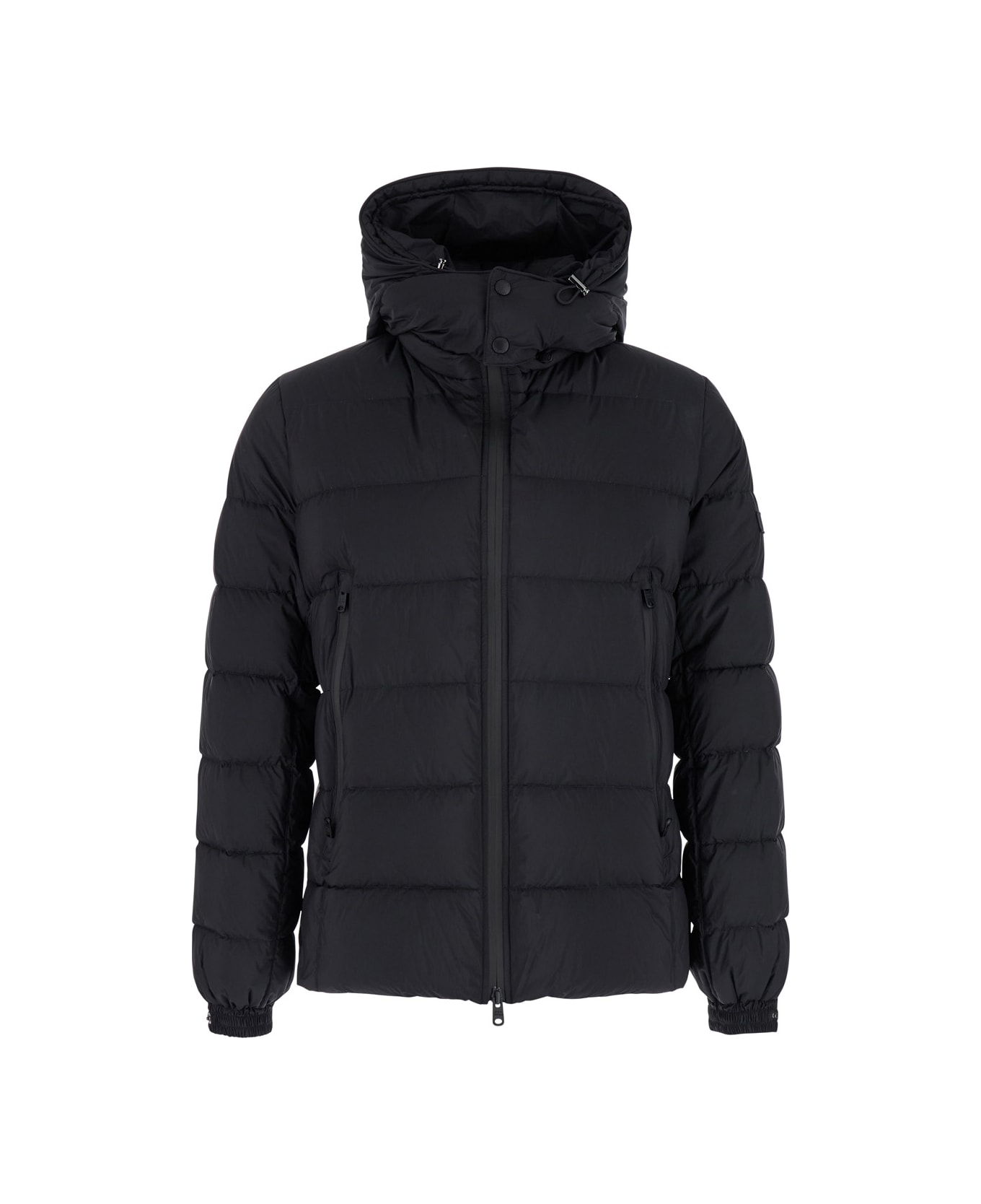 TATRAS 'borbore' Black Down Jacket With Hood And Logo Patch In Tech Fabric Man - Black