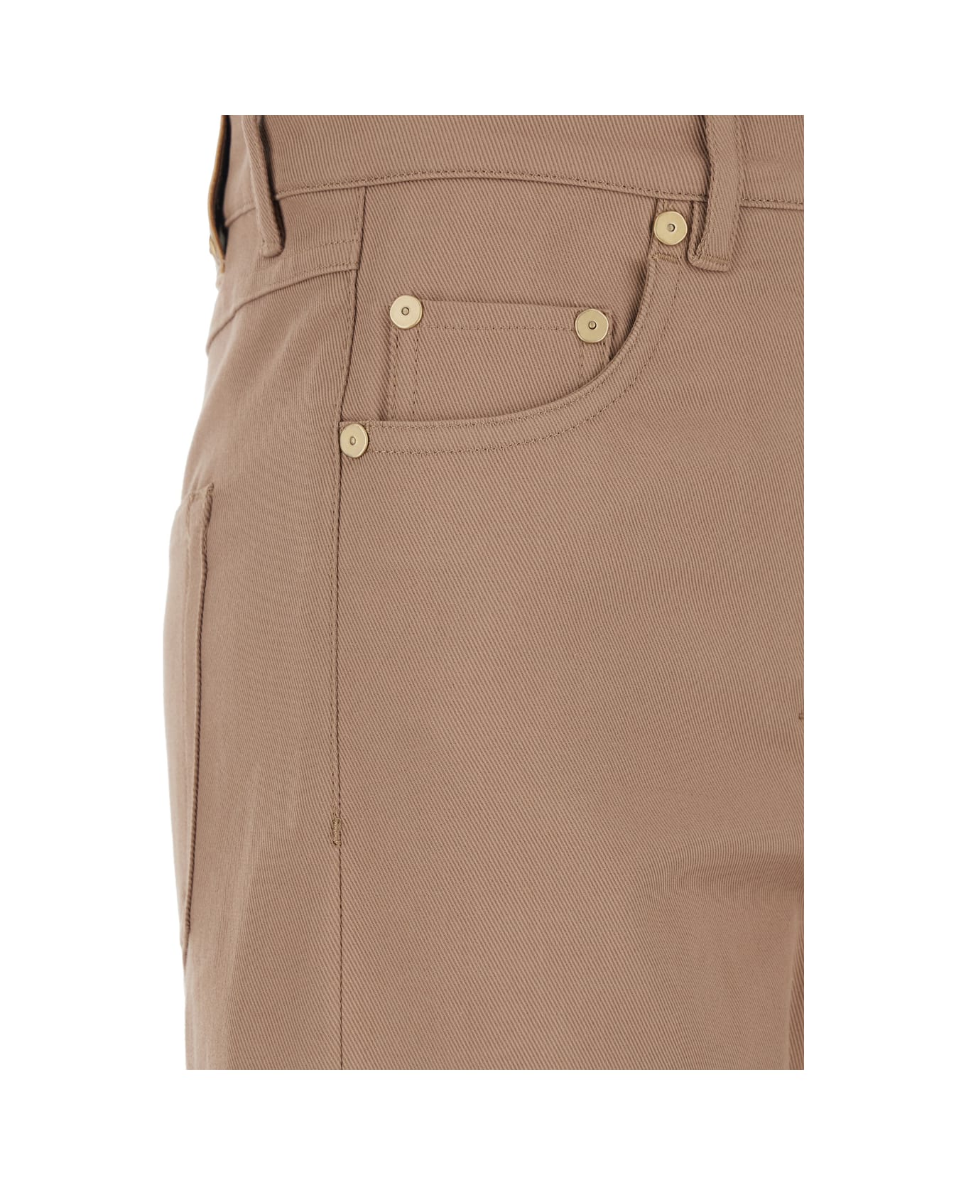 
S Max Mara 
cervia
 Beige Five Pocket Pants With Turn-ups In Cotton Woman - Beige