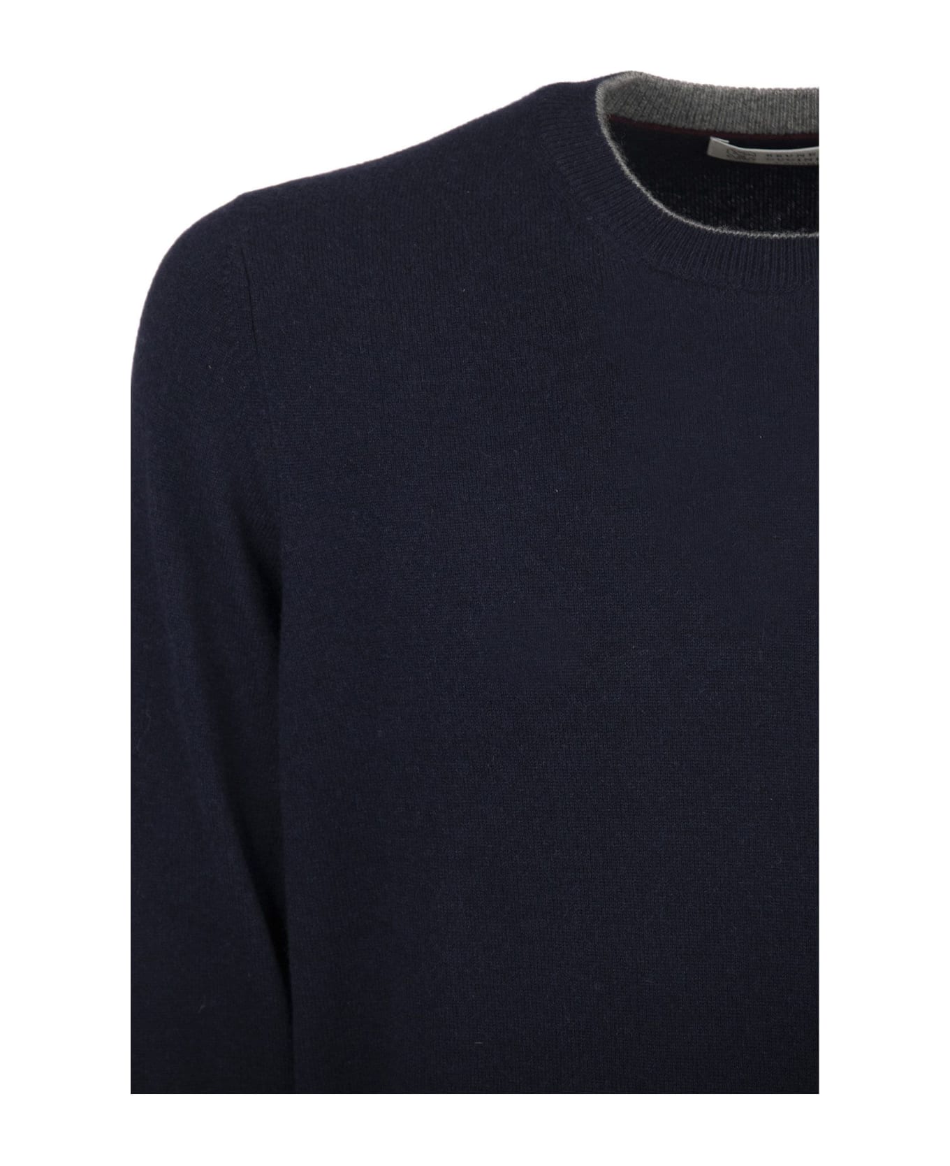 Brunello Cucinelli Cashmere Sweater Crewneck Knitwear Brunello Cucinelli - BLUE