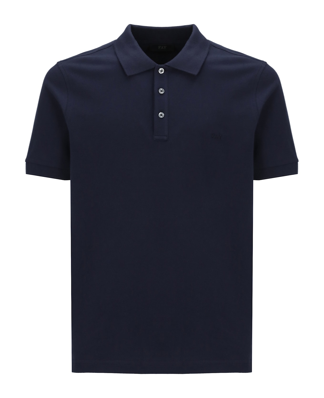 Fay Logoed Polo - Blue