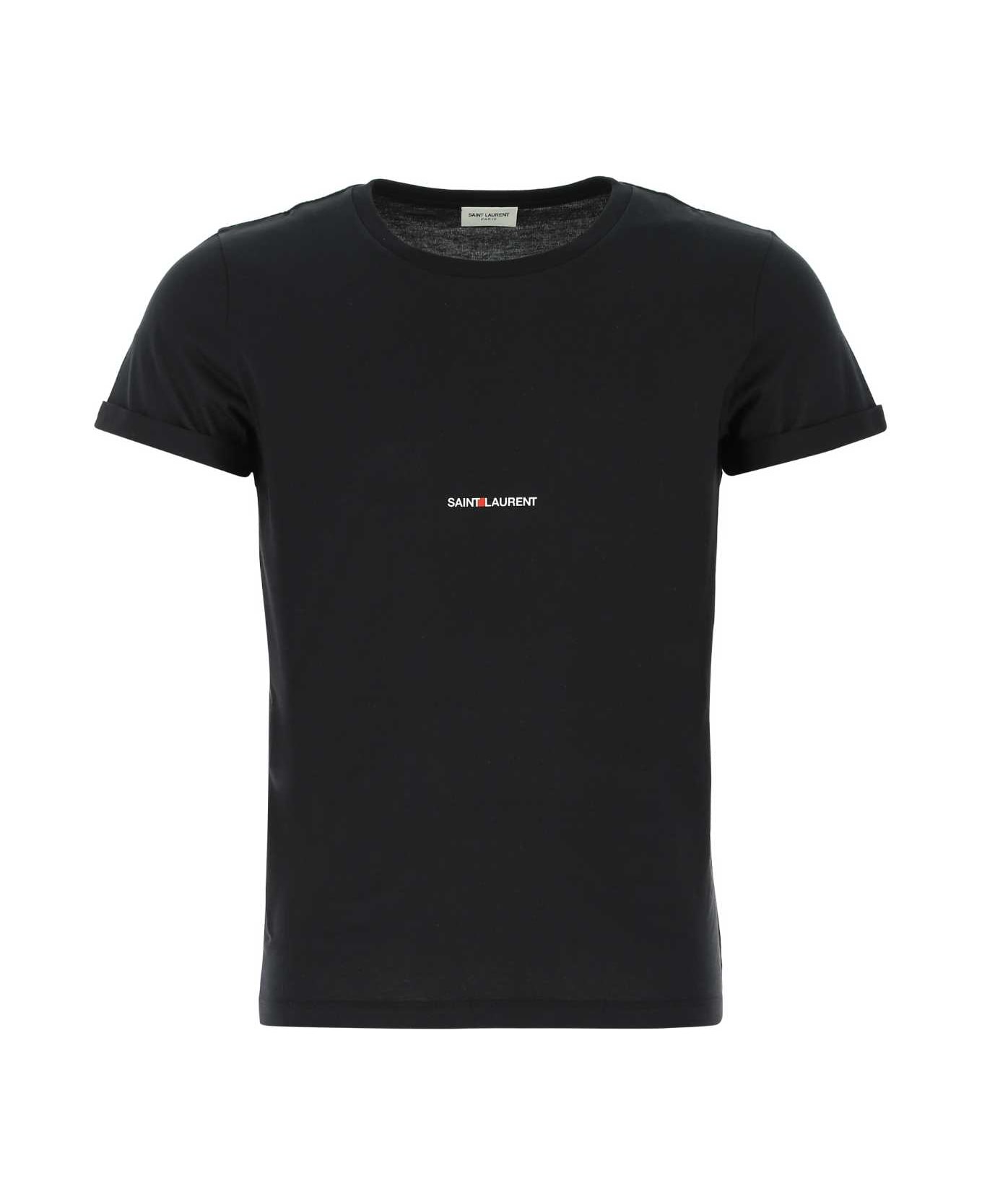 Saint Laurent Black Cotton T-shirt - 1000