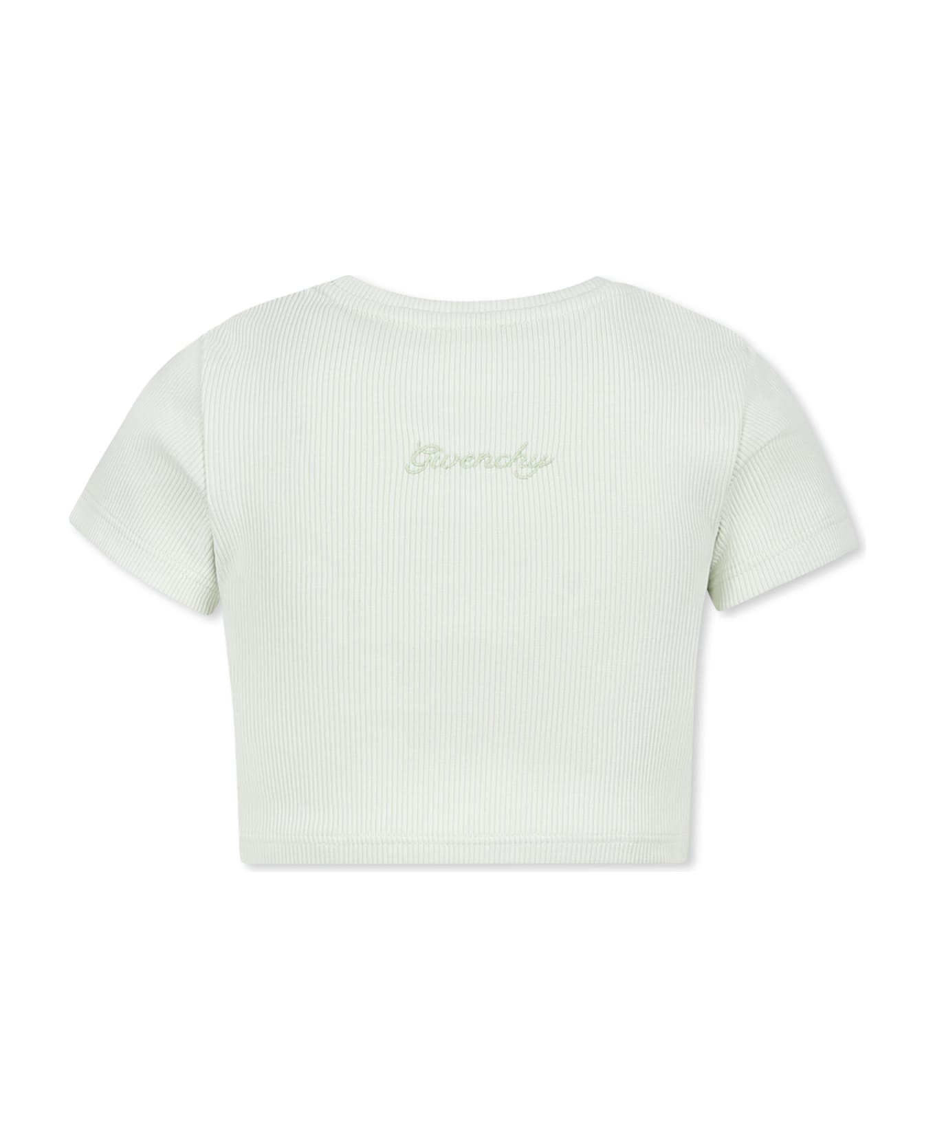 Givenchy Green Crop T-shirt For Girl With 4g Motif - Green
