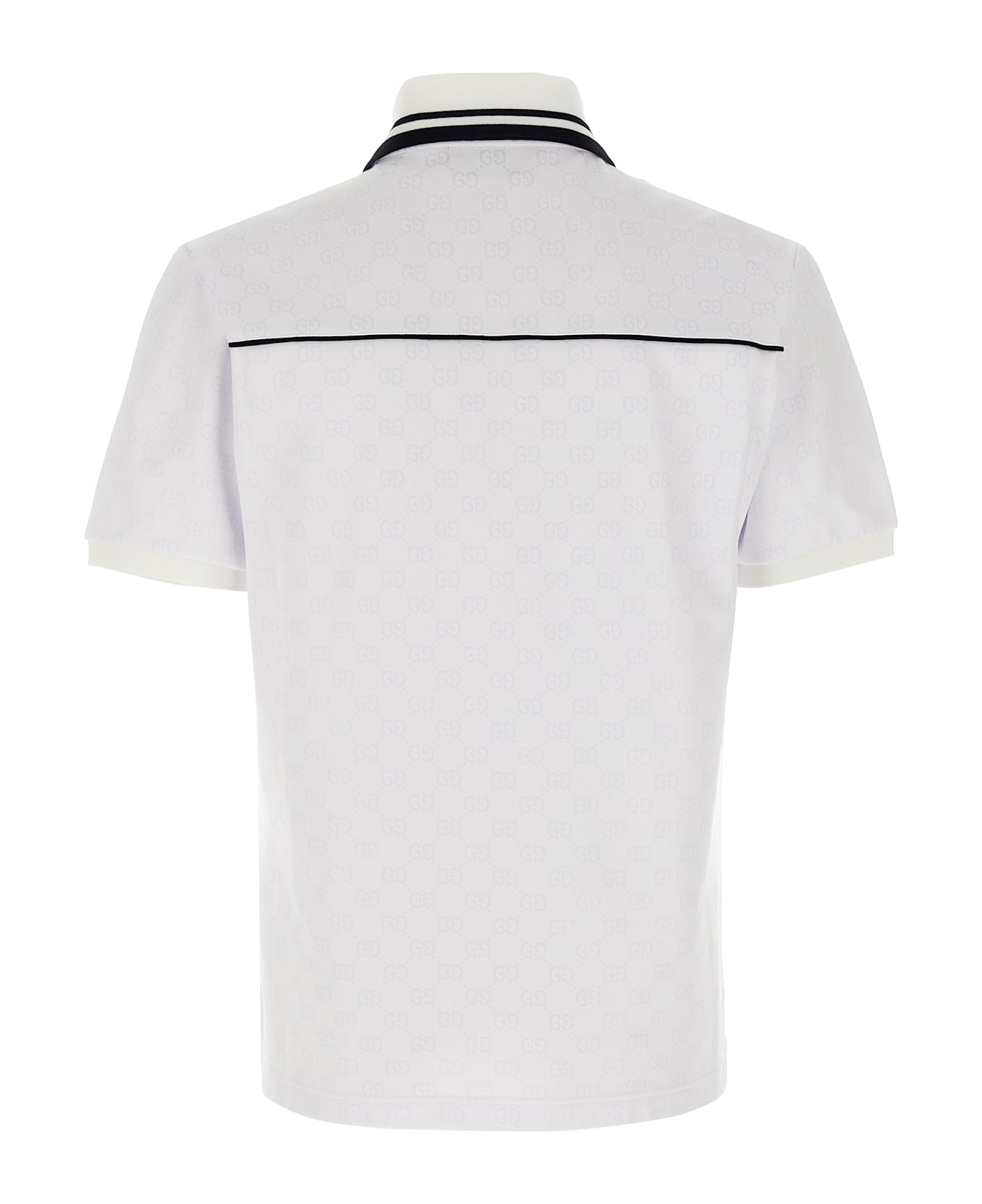 Gucci Gg Jacquard Polo Shirt - White