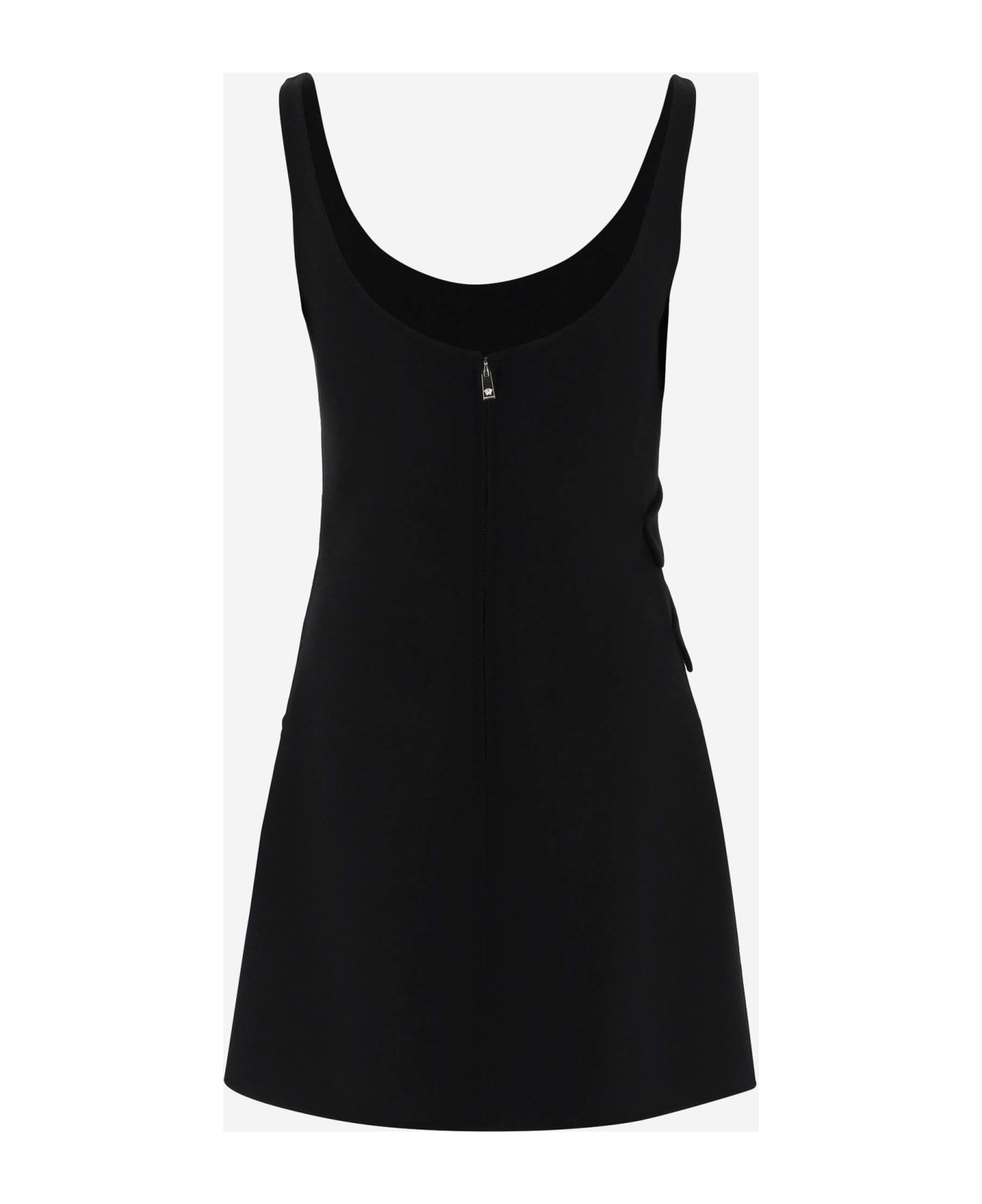 Versace Wool Blend Straight Minidress - Black