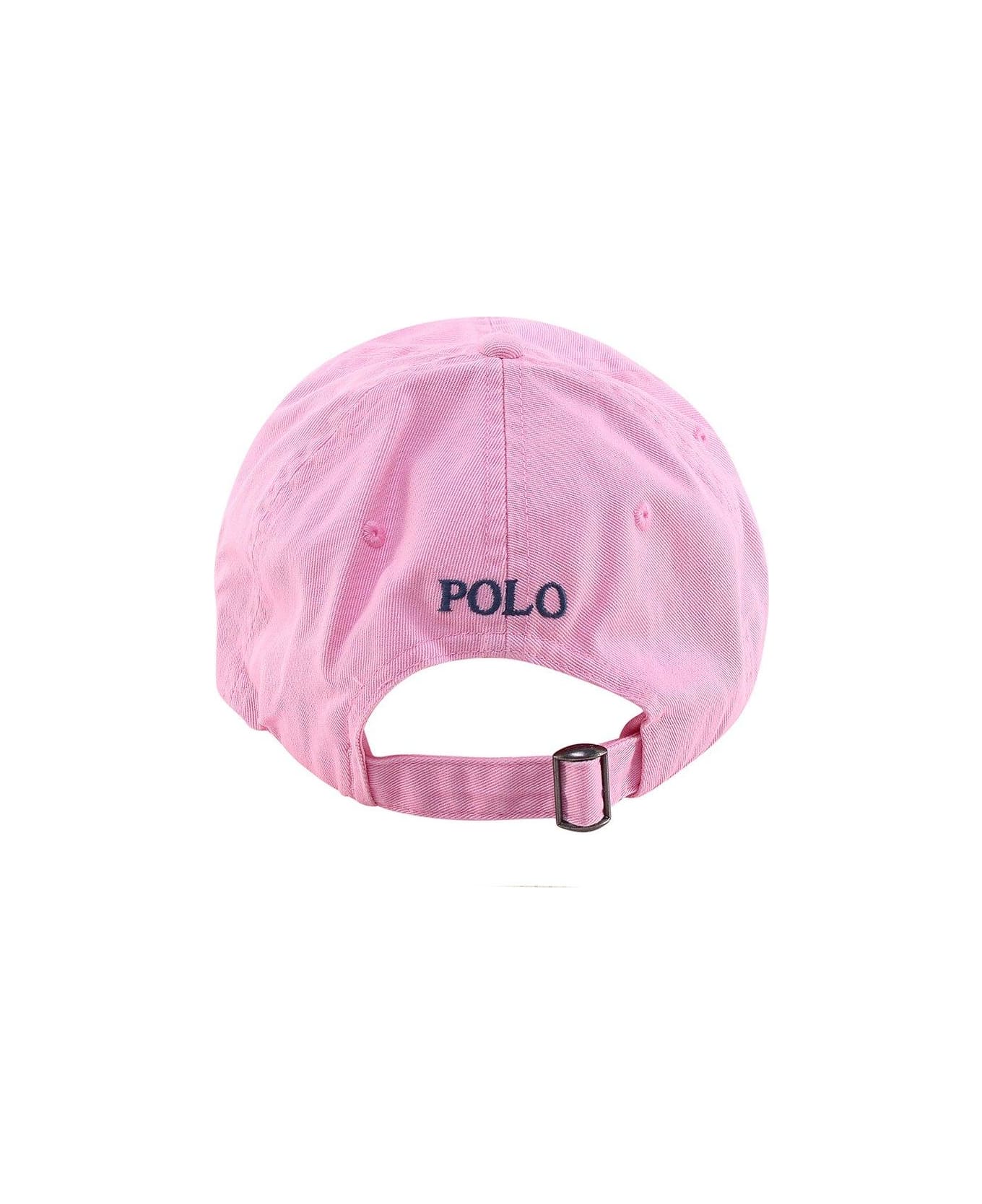 Polo Ralph Lauren Logo Embroidered Curved Peak Baseball Cap - Rosa