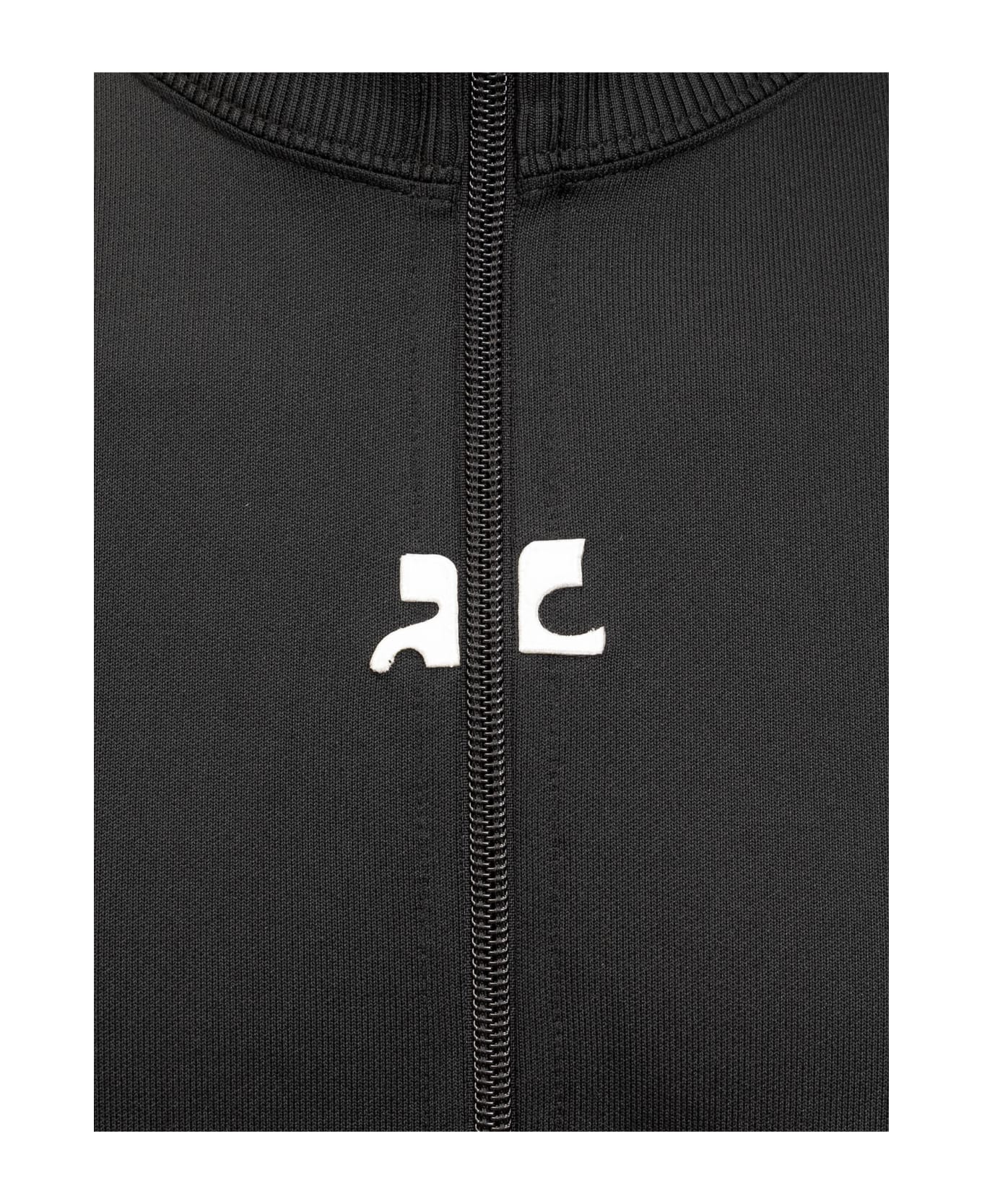 Courrèges Zip Sweatshirt - BLACK