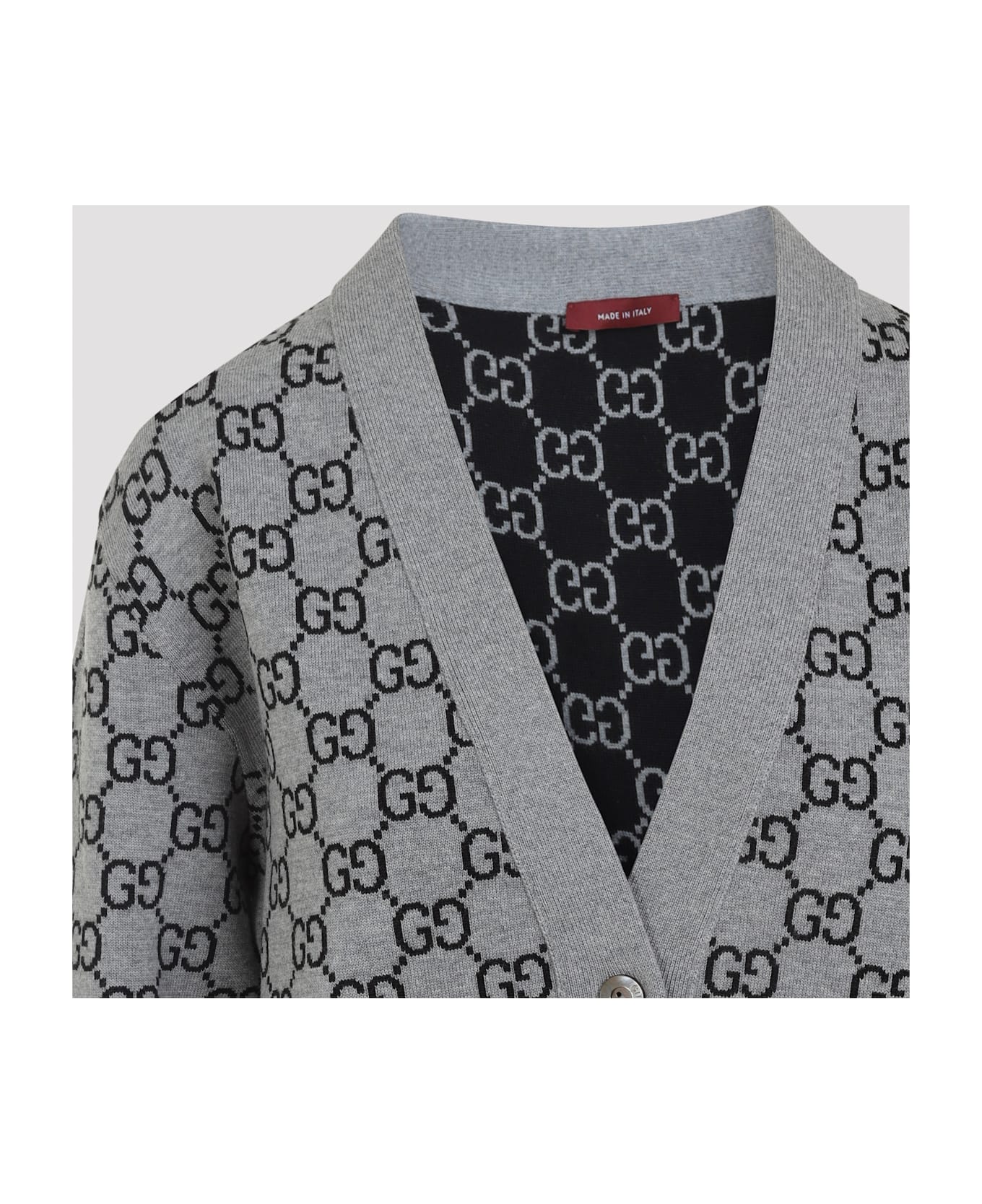 Gucci Gg Knit Cardigan - Smoke Grey Black