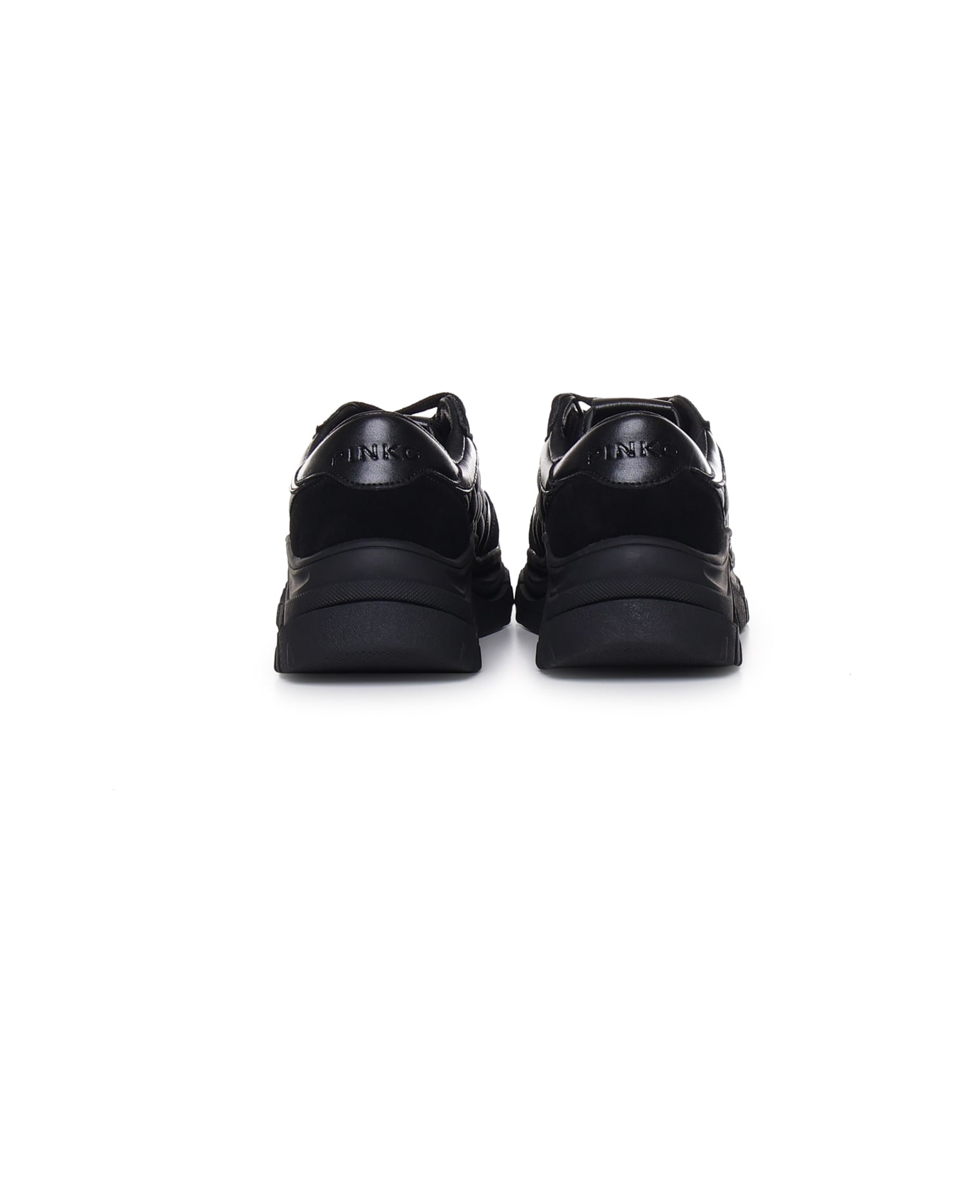 Pinko Memphis Sneakers In Quilted Fabric With Logo - Nero limousine