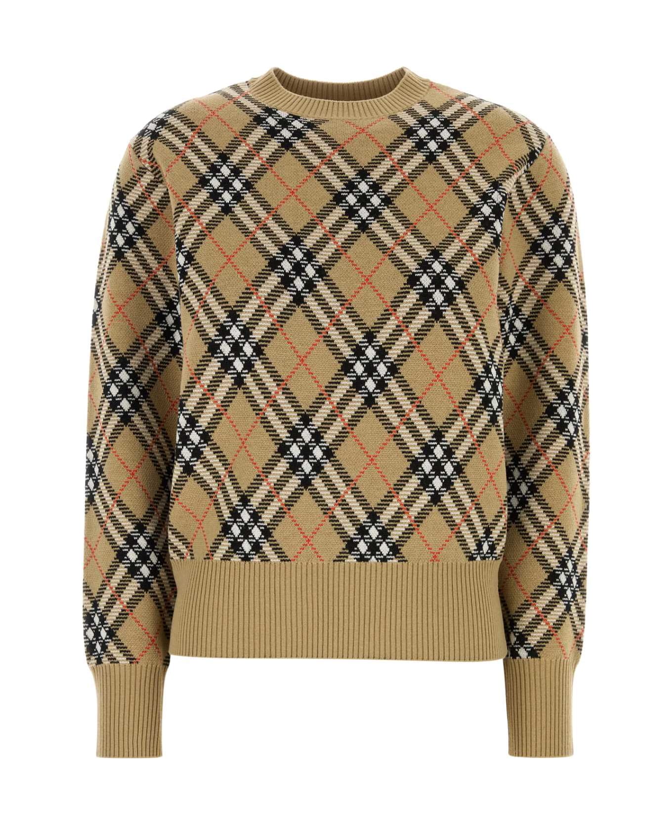 Burberry Embroidered Wool Blend Sweater - SANDSANDIPCHECK