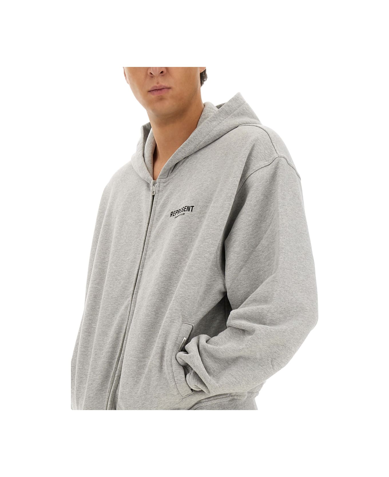 REPRESENT Zipper Hoodie - ASH GREY