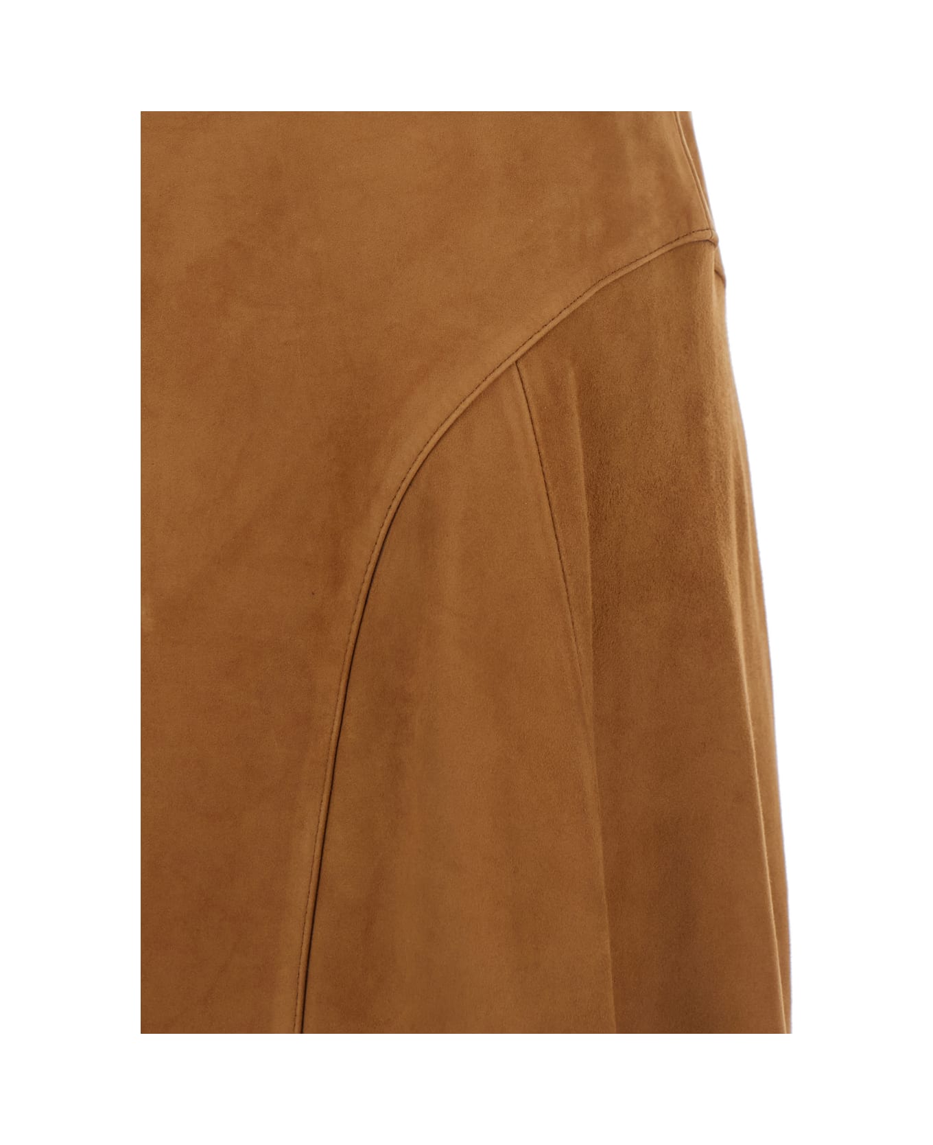 ARMA 'irina' Brown Skirt With Inserts Design And Closure On The Back In Suede Woman - Brown