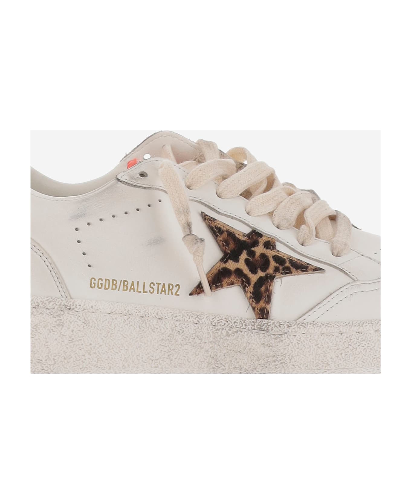 Golden Goose Ball Star Sneakers - WHITE/BEIGE BROWN BLACK LEO/BL