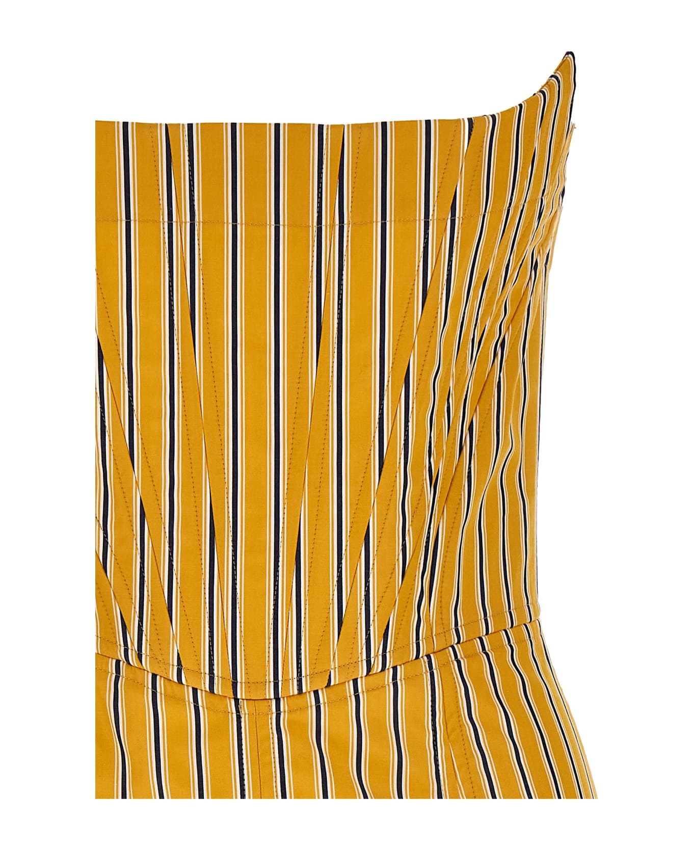 Dsquared2 Striped Corset Dress - YELLOW/RED
