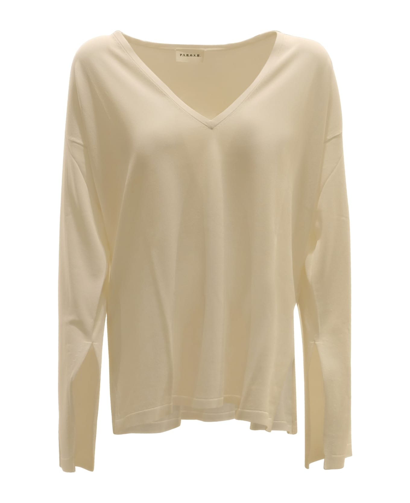 Parosh Viscose Roux24 Sweater - WHITE ニットウェア