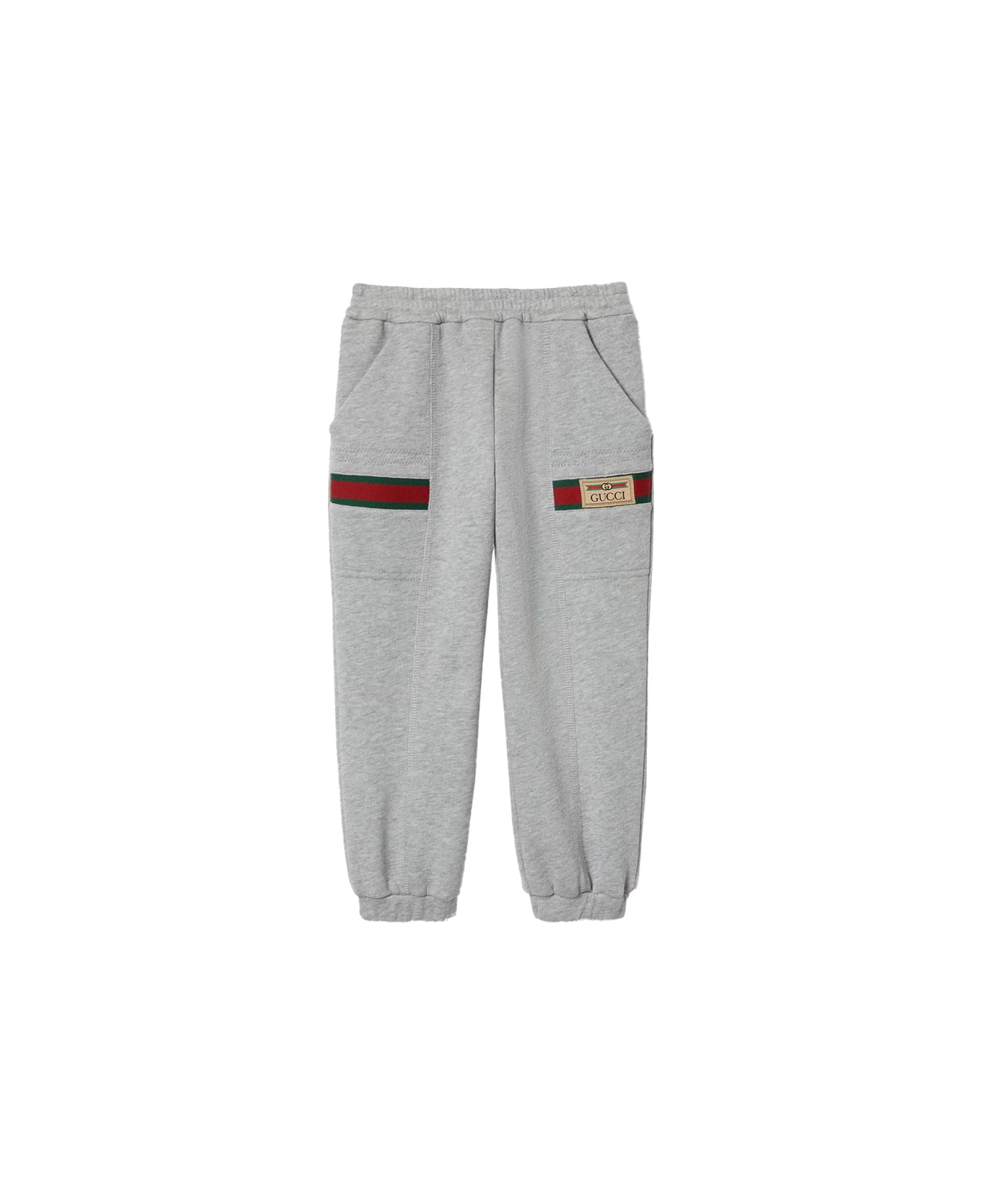 Gucci Grey Joggers With Vintage Gucci Logo - Grey