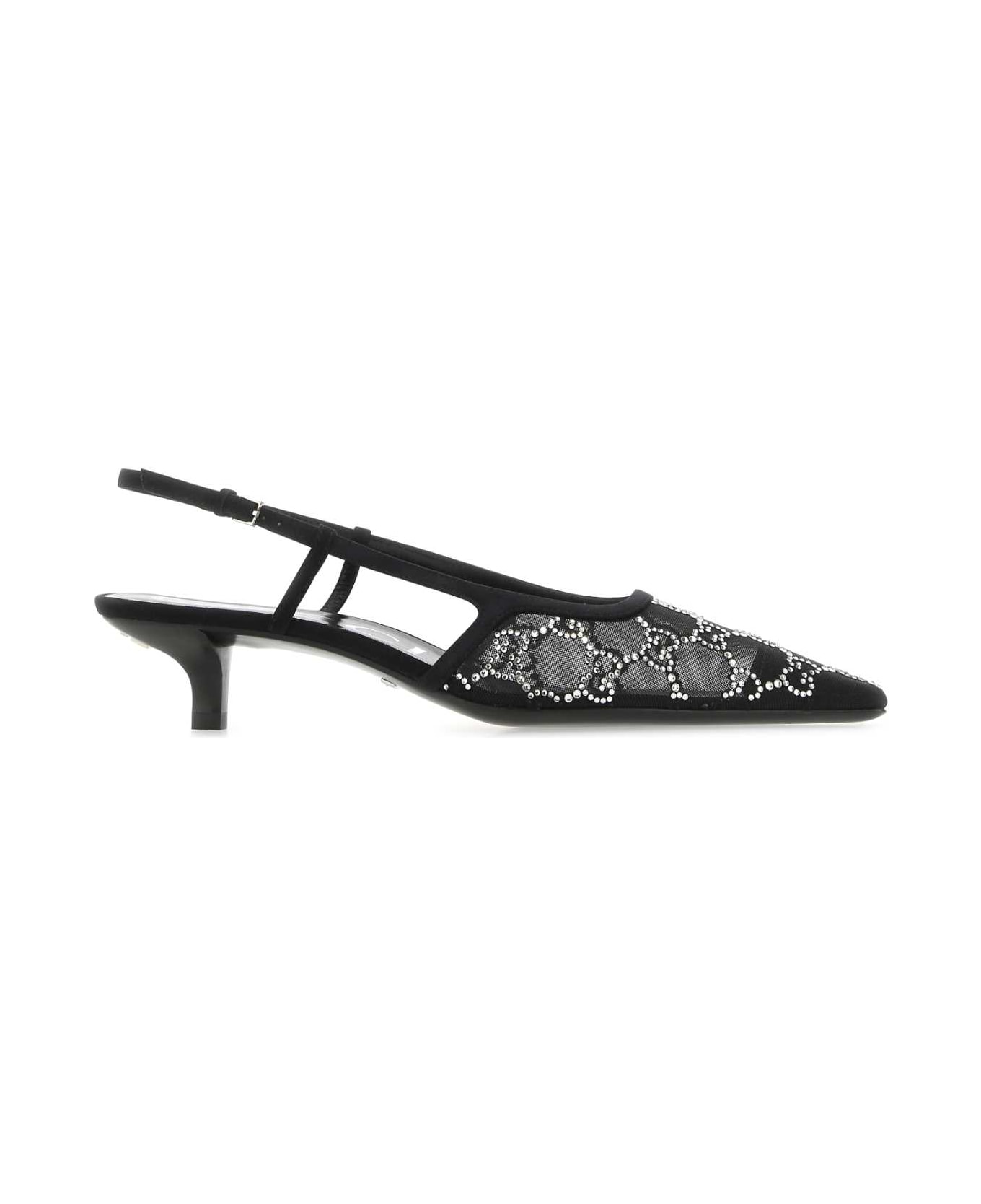Gucci Embellished Mesh Pumps - NERONERO