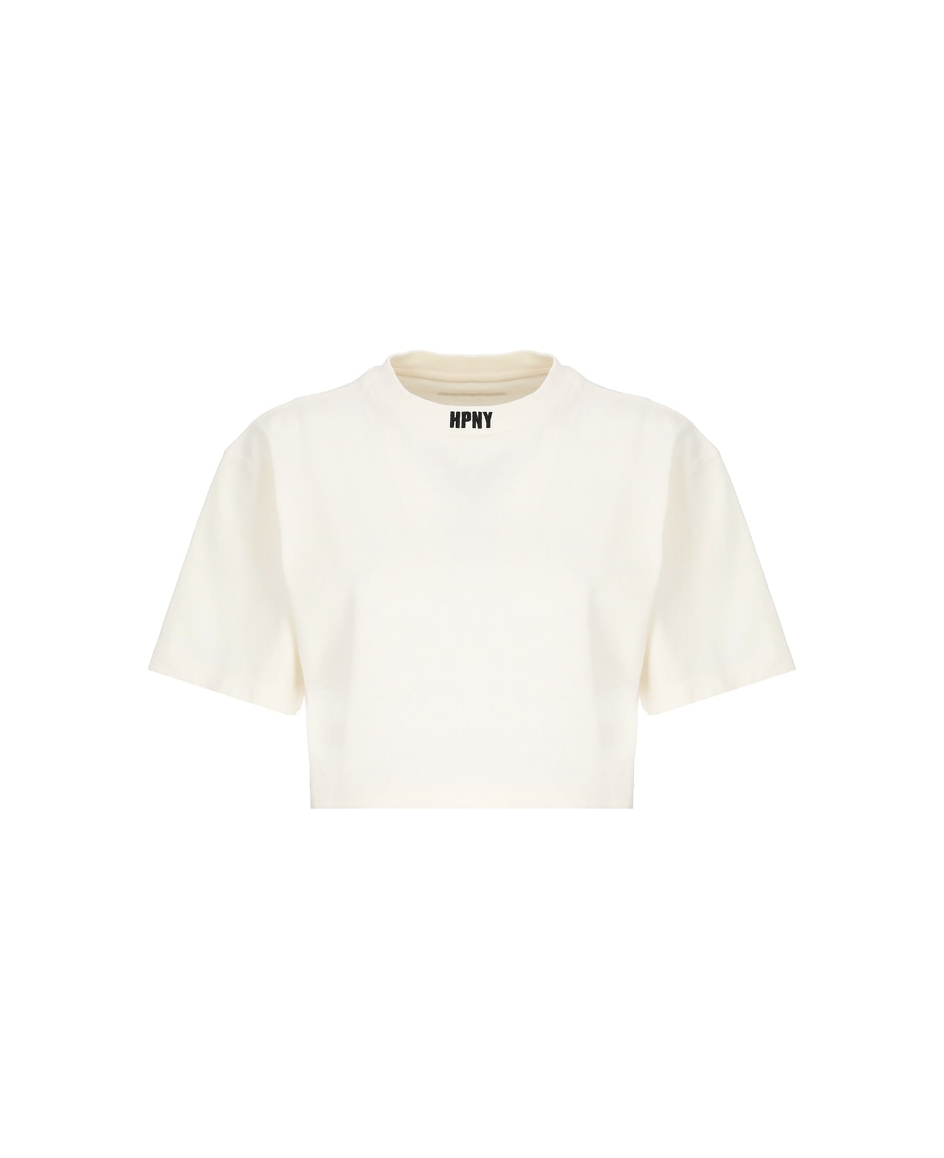 HERON PRESTON Hpny Embroidered Crop T-shirt - Avorio Tシャツ
