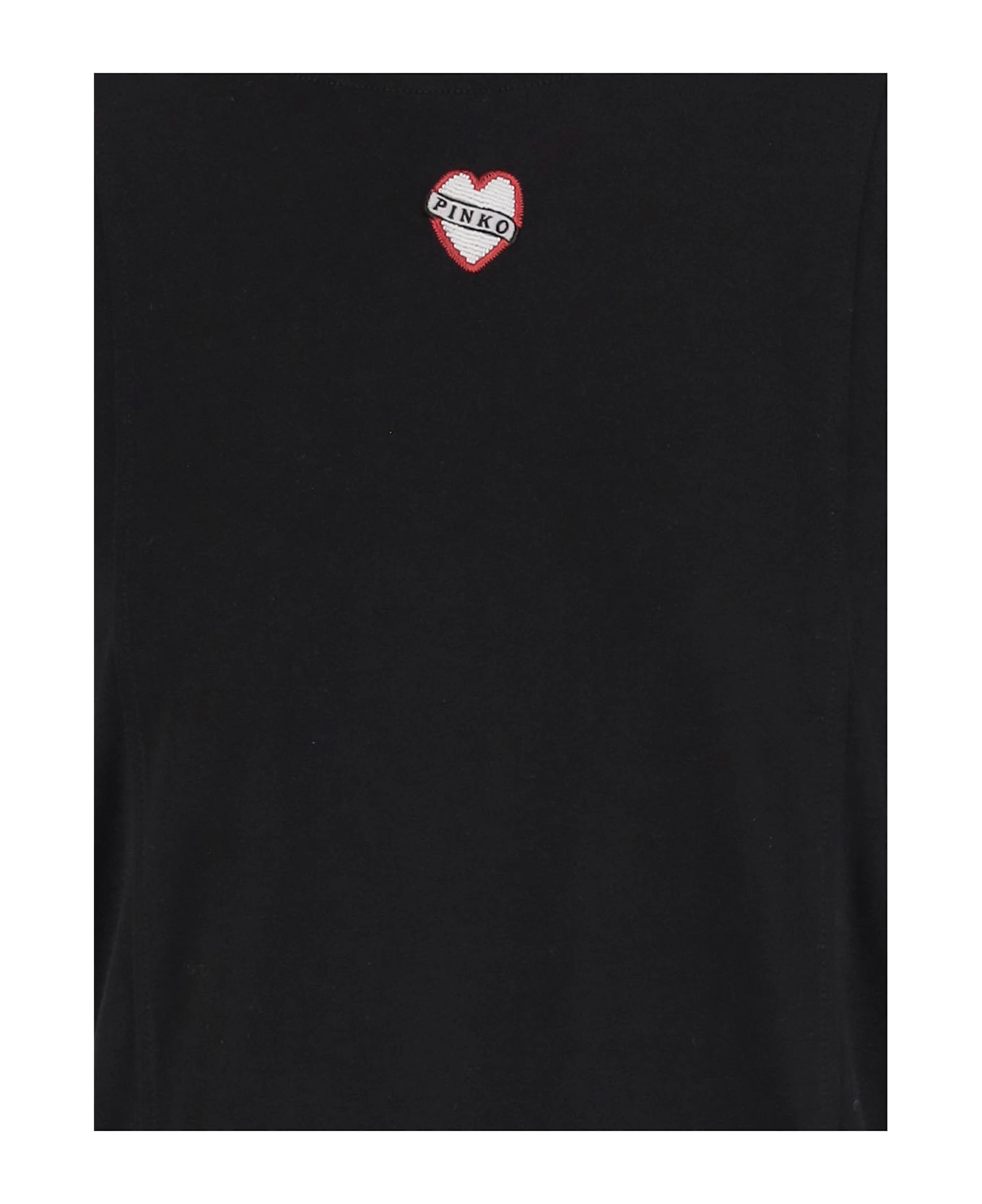 Pinko Cotton T-shirt With Logo - Black