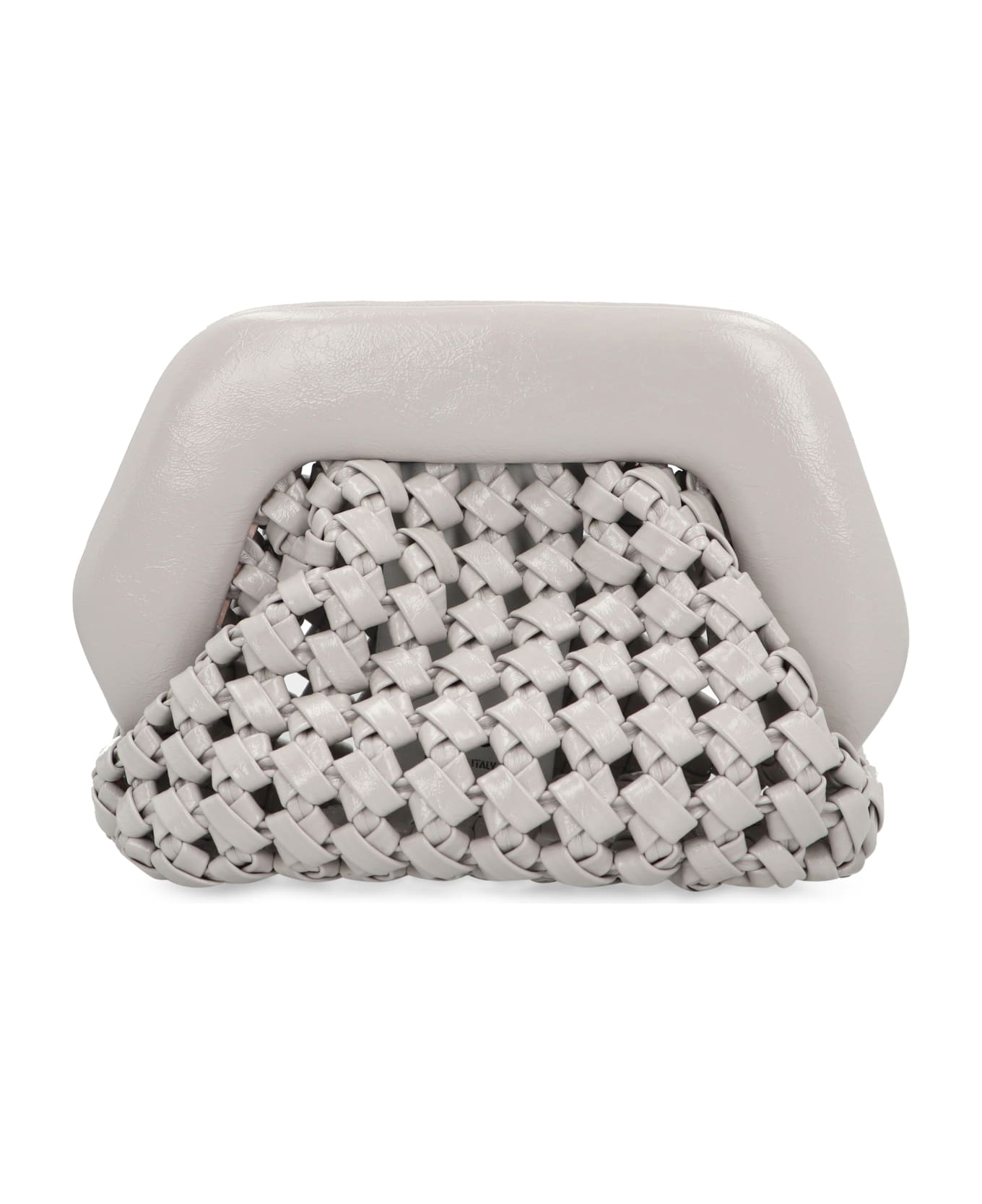 THEMOIRè Gea Knots Shiny Faux Leather Clutch - grey クラッチバッグ