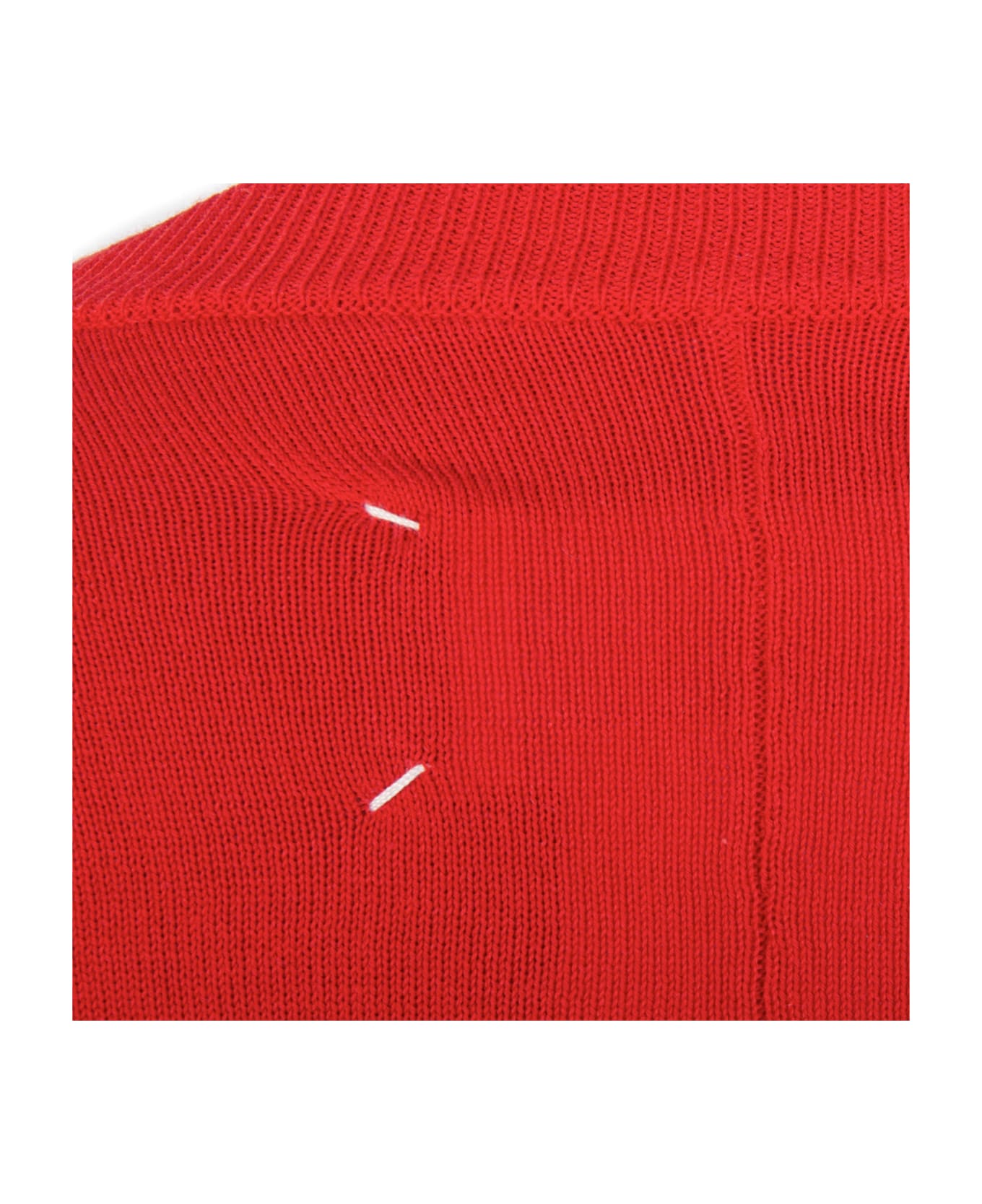Maison Margiela Rib Knit Jumper - Red