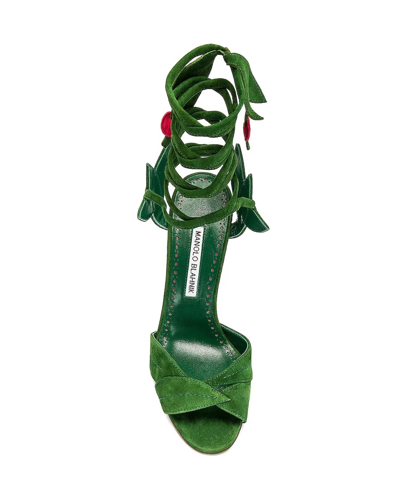 Manolo Blahnik Ossie 105 Wrap Sandals - Green サンダル