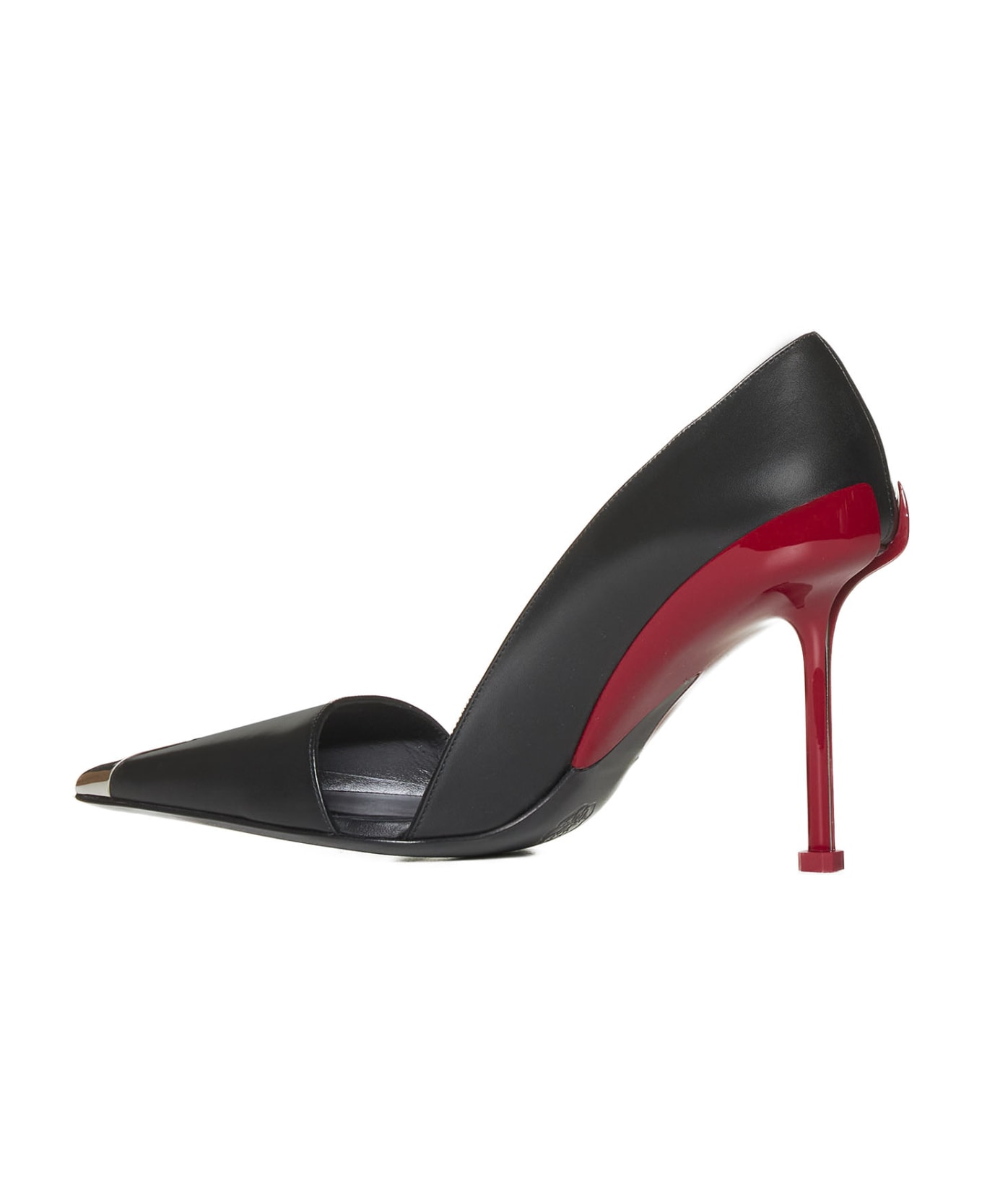 Alexander McQueen High-heeled Shoe - Black/blood red/silv ハイヒール
