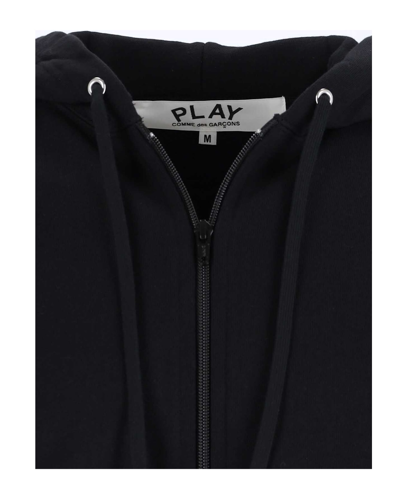 Comme des Garçons Play Logo Zip Sweatshirt - Black  