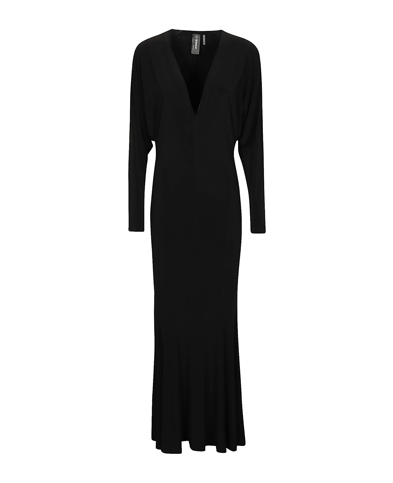 Norma Kamali Dolman V Neck Dress - Black