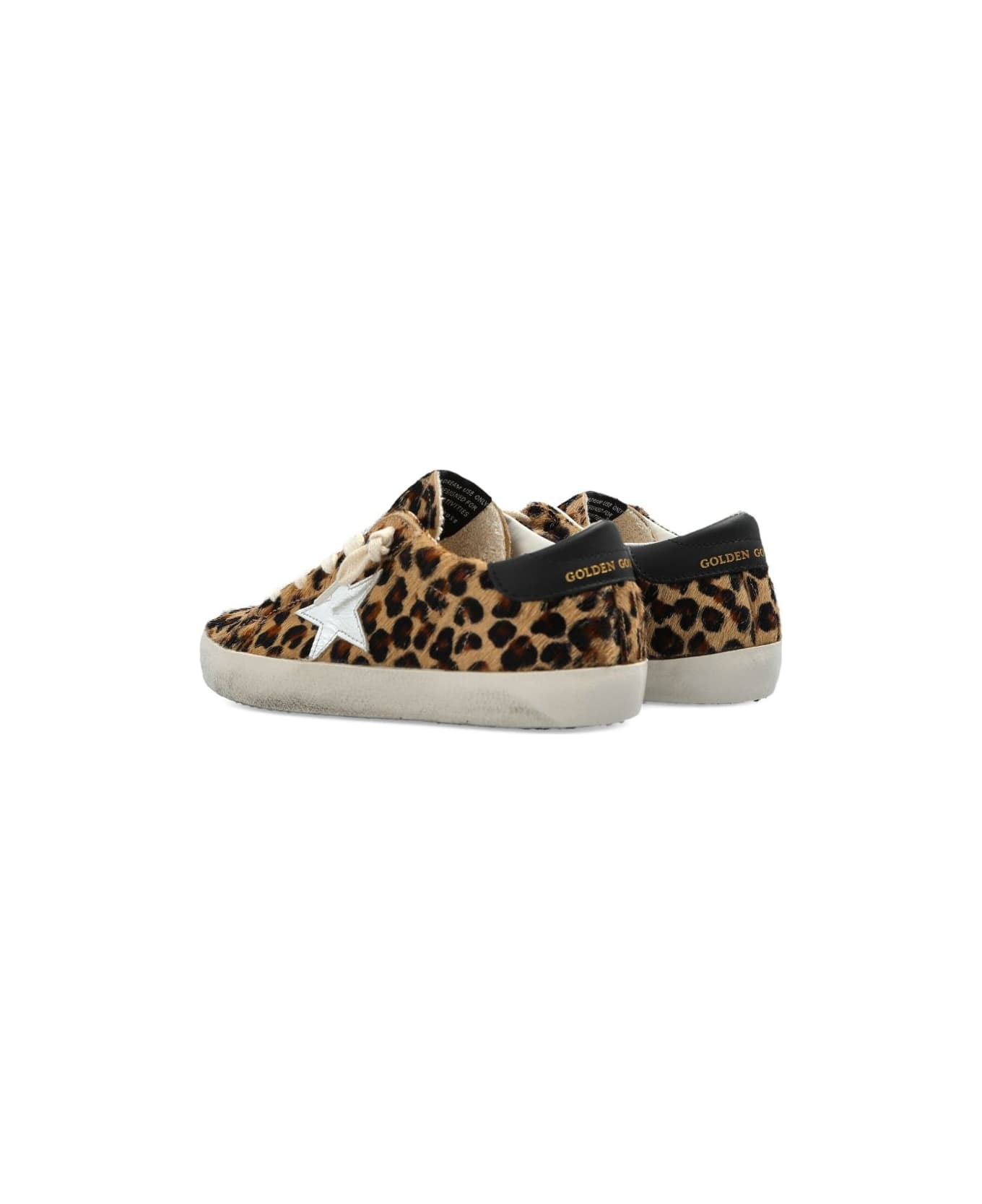 Golden Goose Kids Super-star Classic Sneakers With Leopard Print Lining - Brown