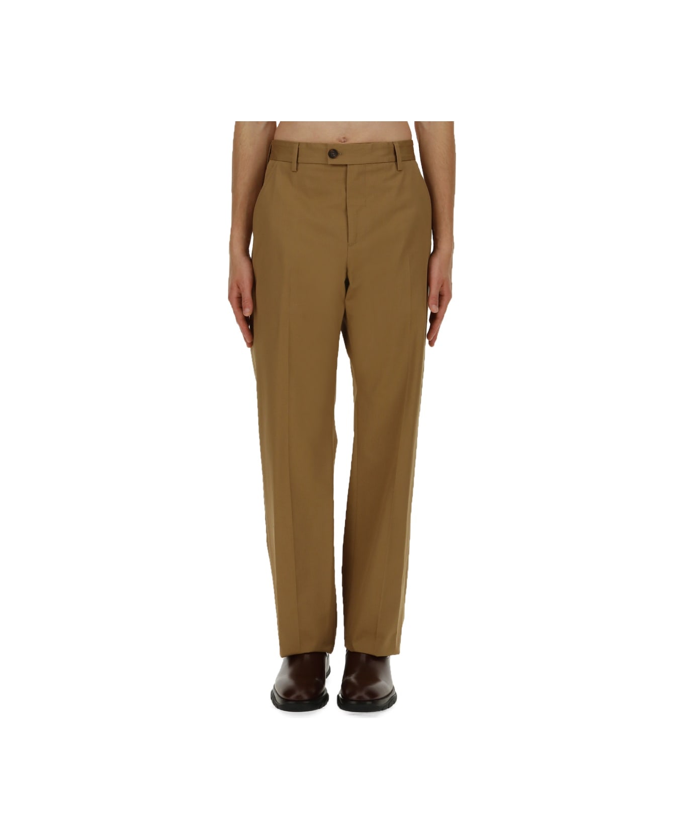 Alexander McQueen Pants With Logo - BEIGE