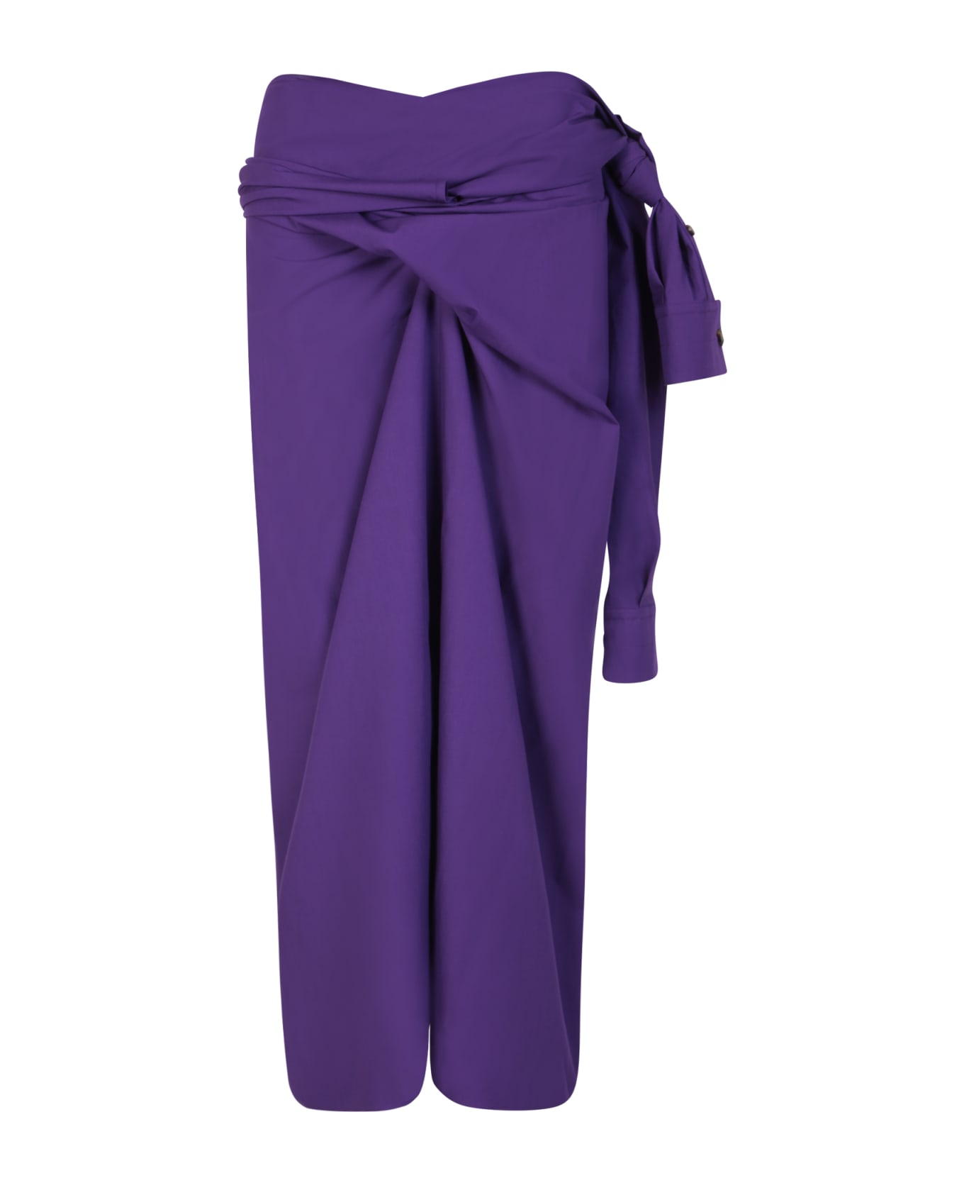 Quira Wrapped Design Purple Skirt - Purple