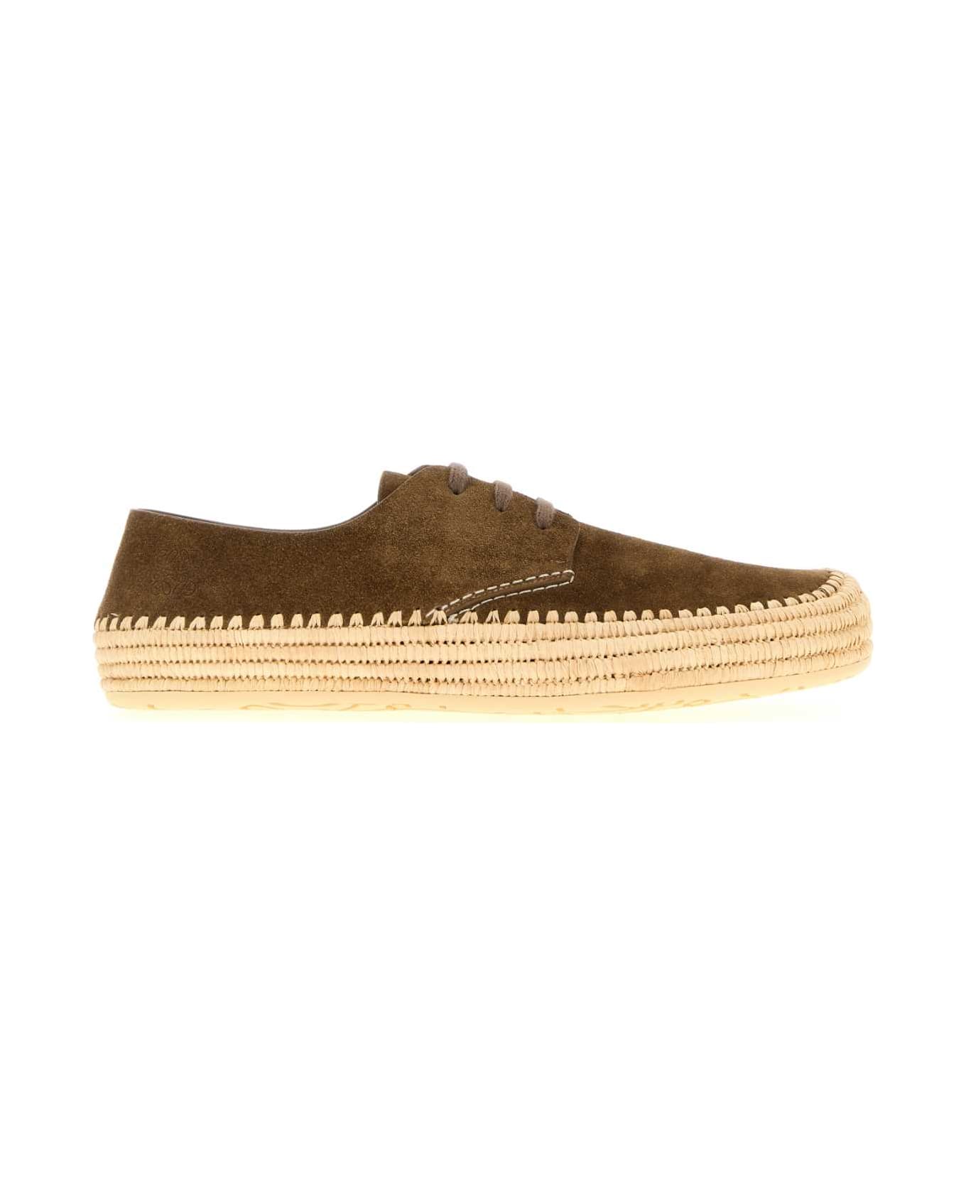 Loewe Brown Suede Rio Lace-up Shoes - TAUPE
