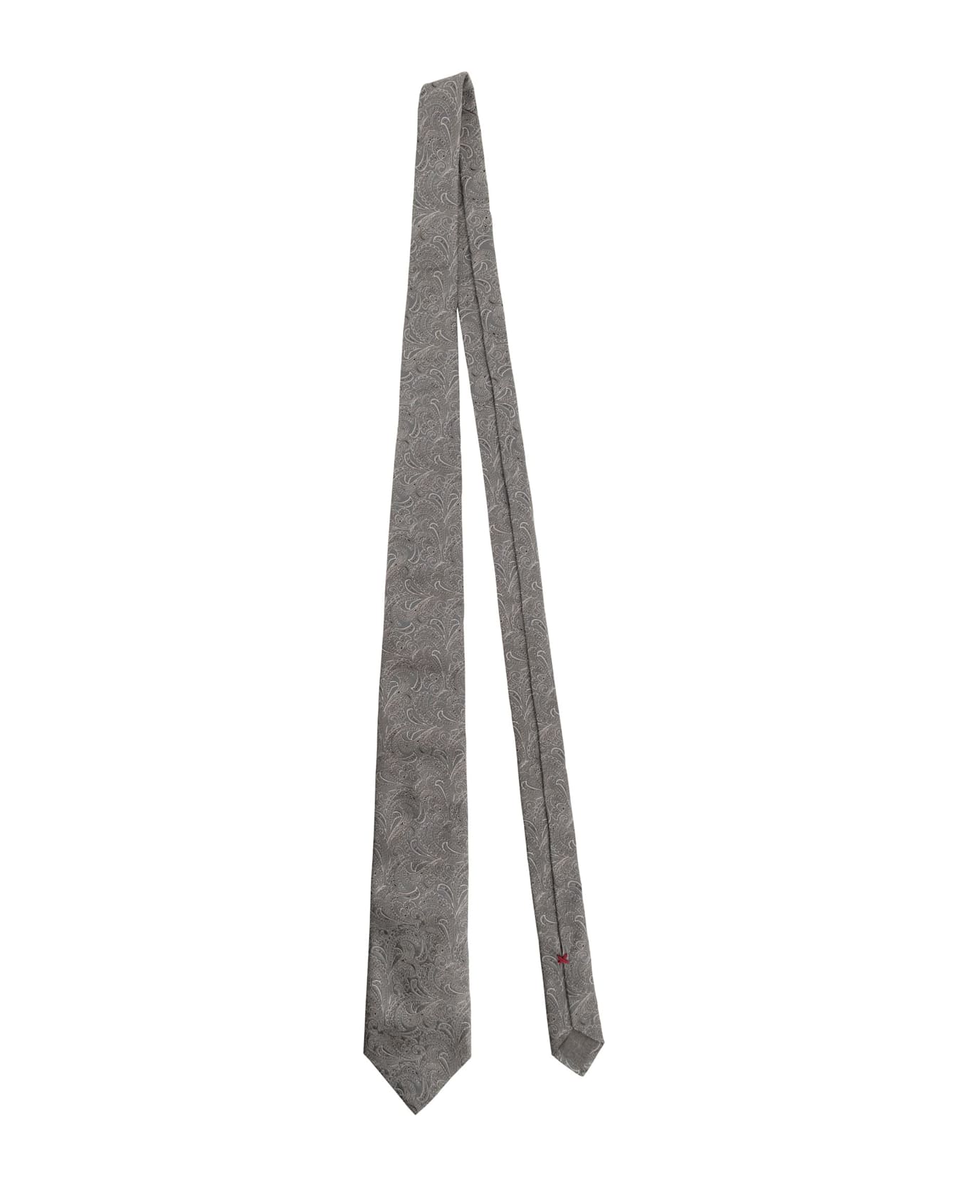 Brunello Cucinelli Grey Paisley Tie - Grey