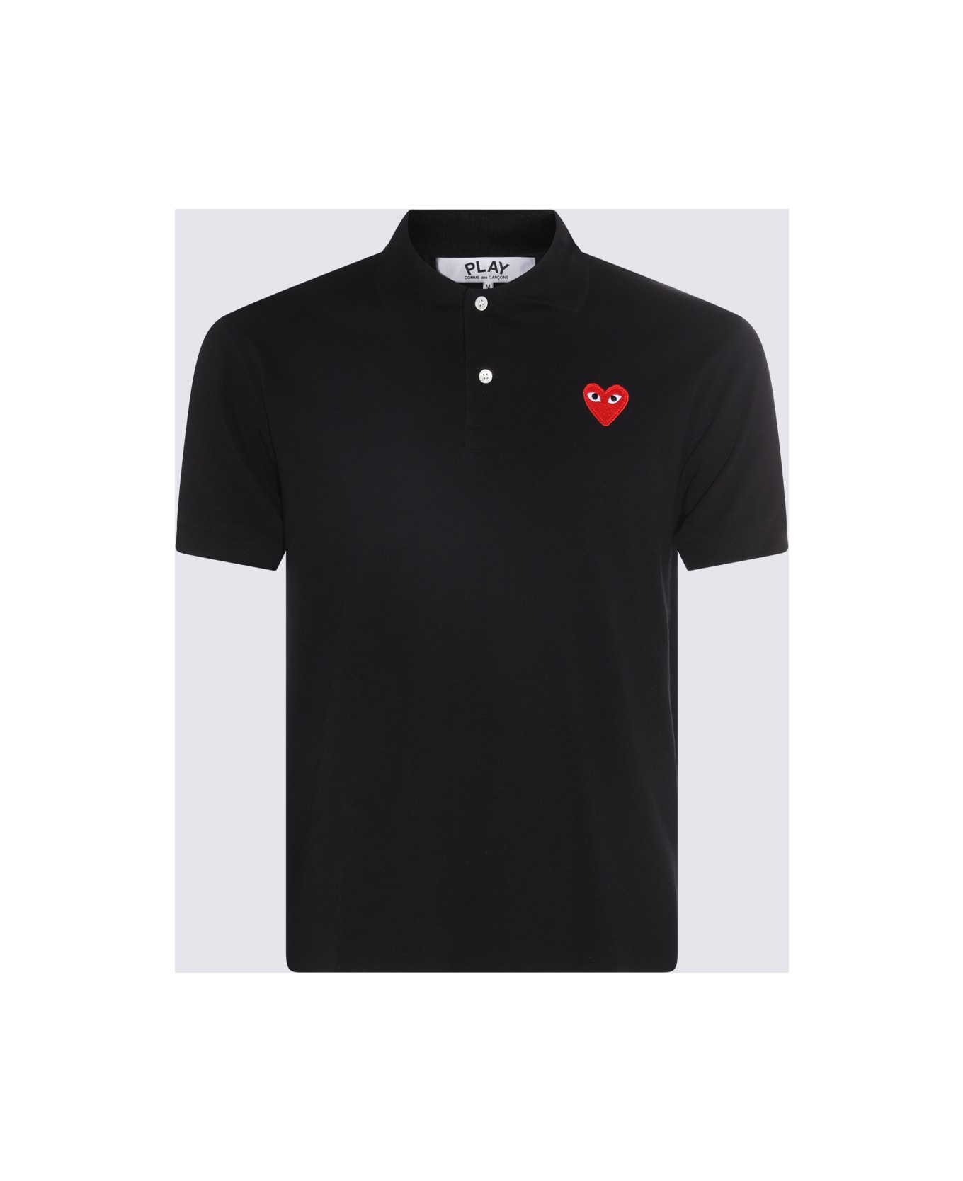 Comme des Garçons Play Black And Red Cotton Play Polo Shirt - Black ポロシャツ