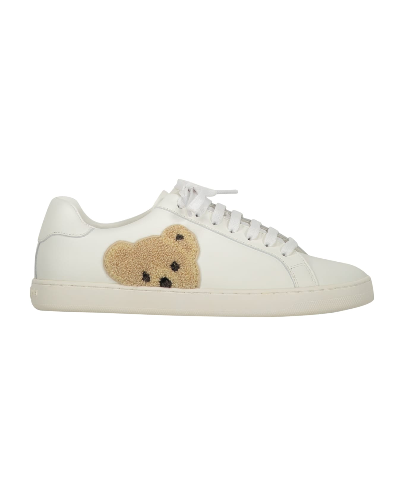 Palm Angels New Teddy Bear Leather Low-top Sneakers - White