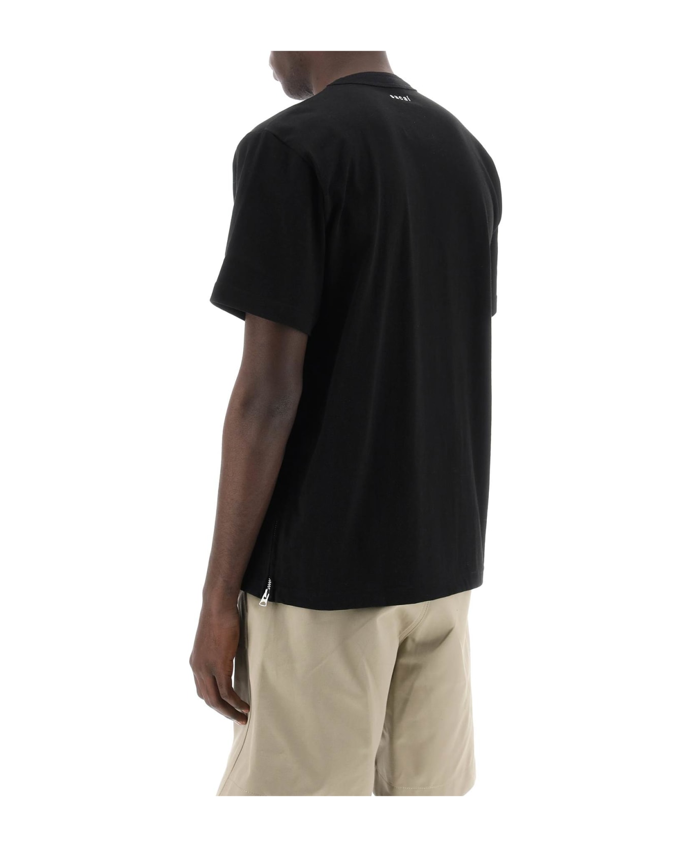 Sacai Side Zip T-shirt - BLACK (Black) シャツ