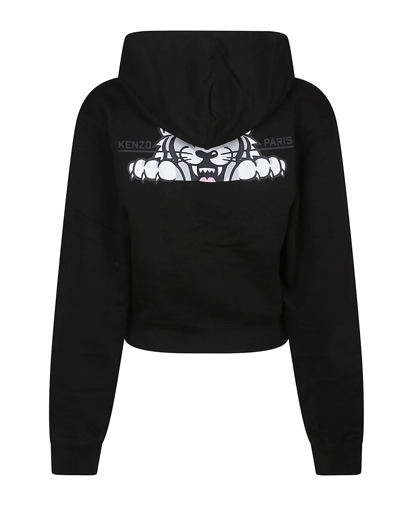 Kenzo Happy Tiger Short Zip Up Sweatshirt - J Noir