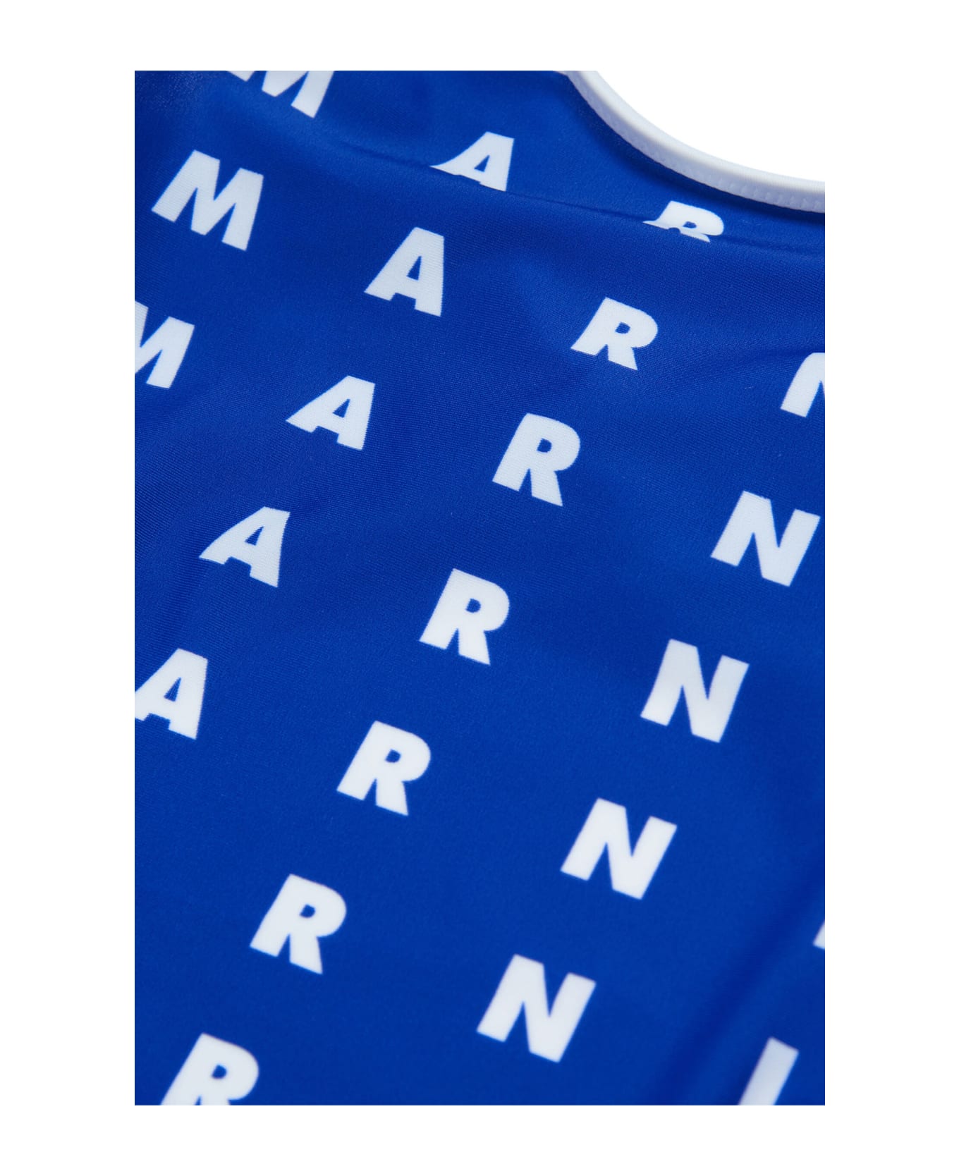 Marni Mm10f Swimsuit Marni Blue One-piece Swimming Costume In Lycra With Allover Logo - MARNI JACKET WITH BLAZER MOTIF