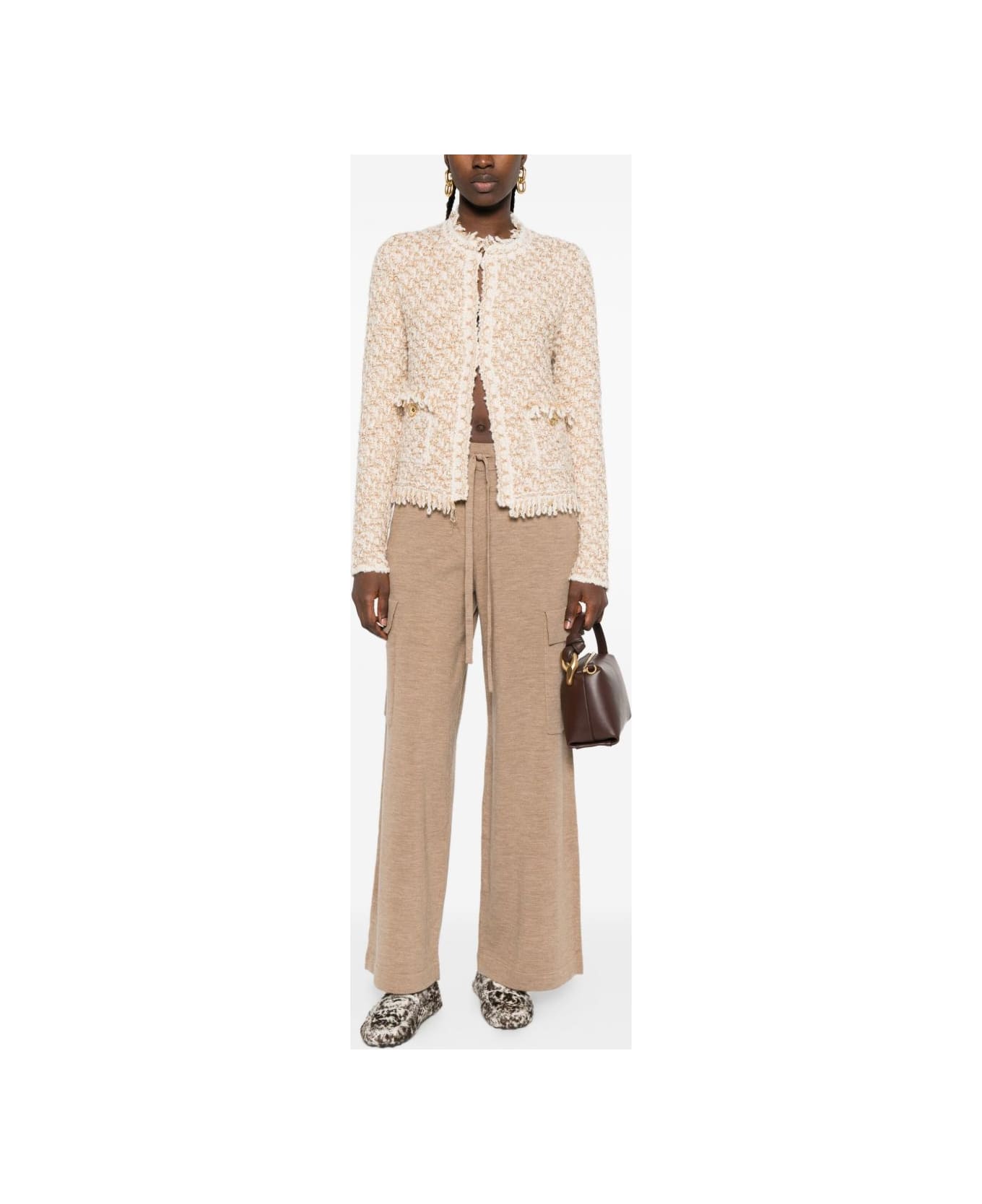 Fabiana Filippi Wool Blend Jacket - Beige